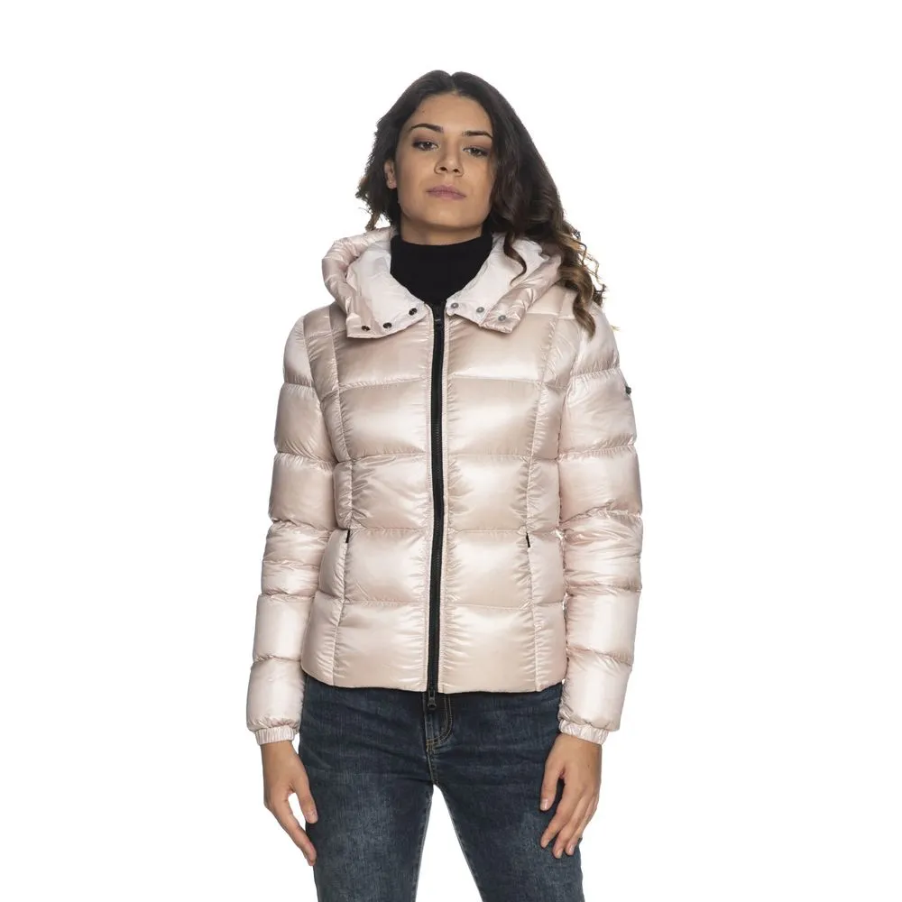 Refrigiwear Women's Chic Pink Down Jacket with Zipper Closure