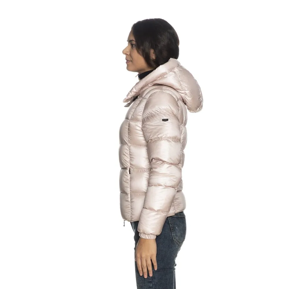 Refrigiwear Women's Chic Pink Down Jacket with Zipper Closure