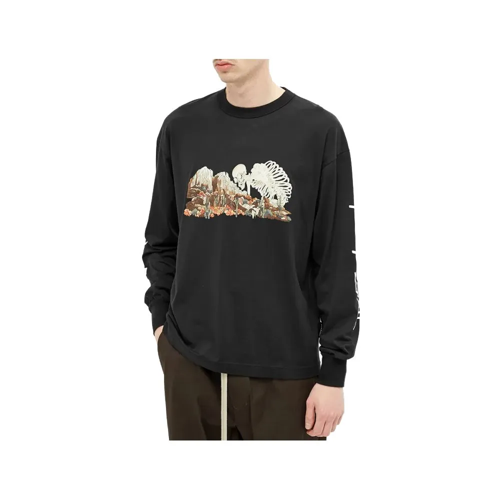 Palm Angels Men's Sleek Graphic Crewneck Tee with Logo Sleeves