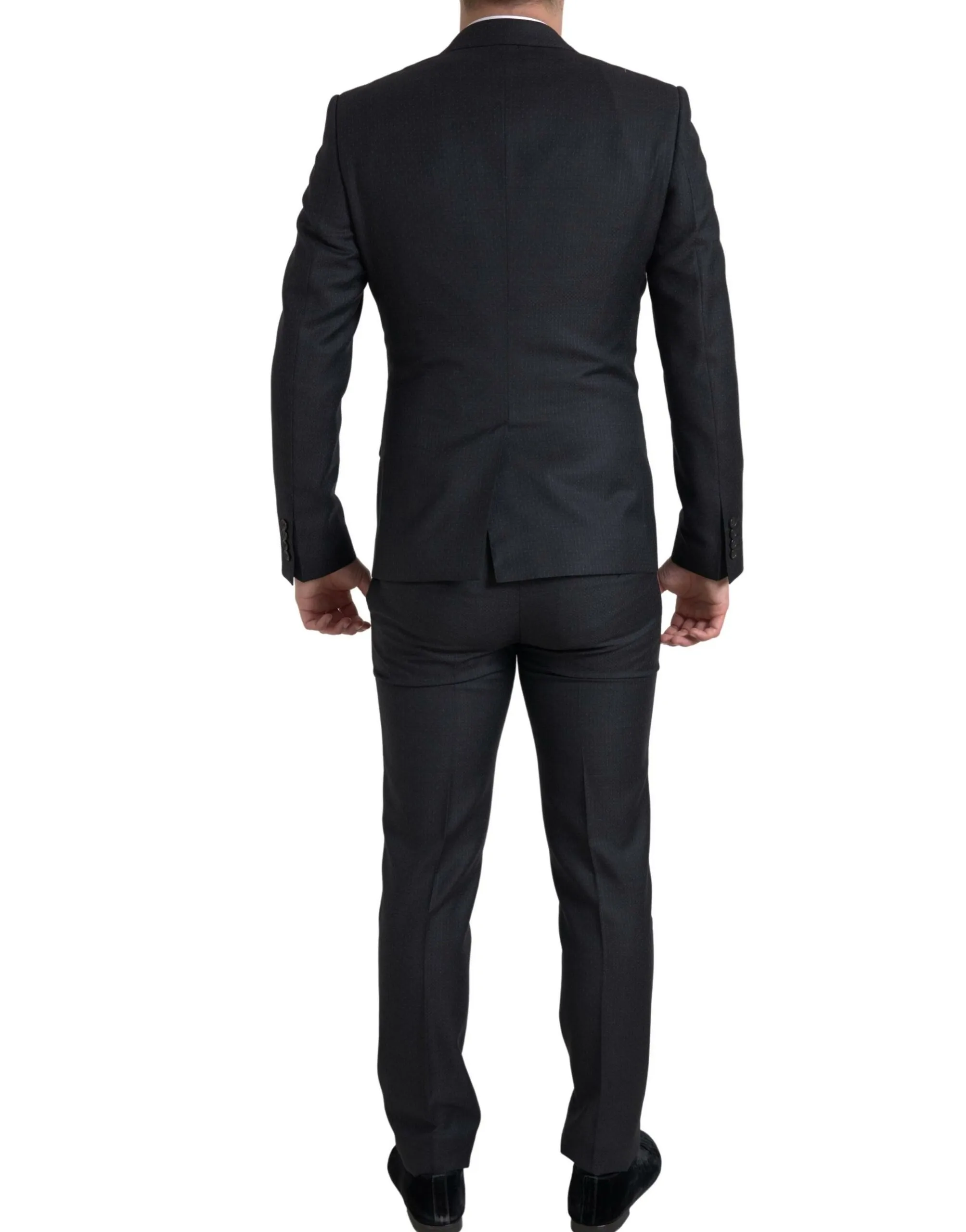 Dolce & Gabbana Men's Elegant Black Martini Slim Fit 3-Piece Suit