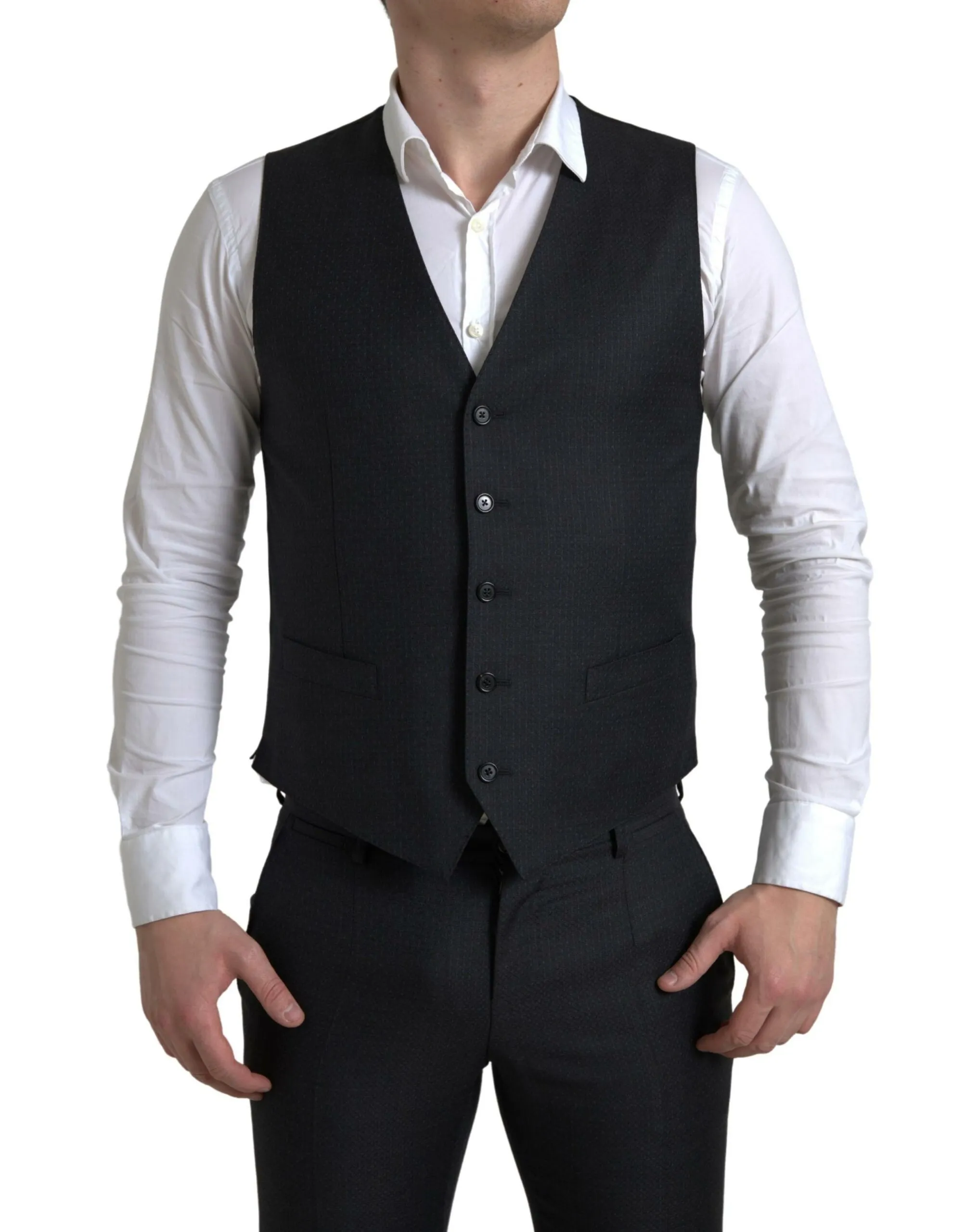 Dolce & Gabbana Men's Elegant Black Martini Slim Fit 3-Piece Suit