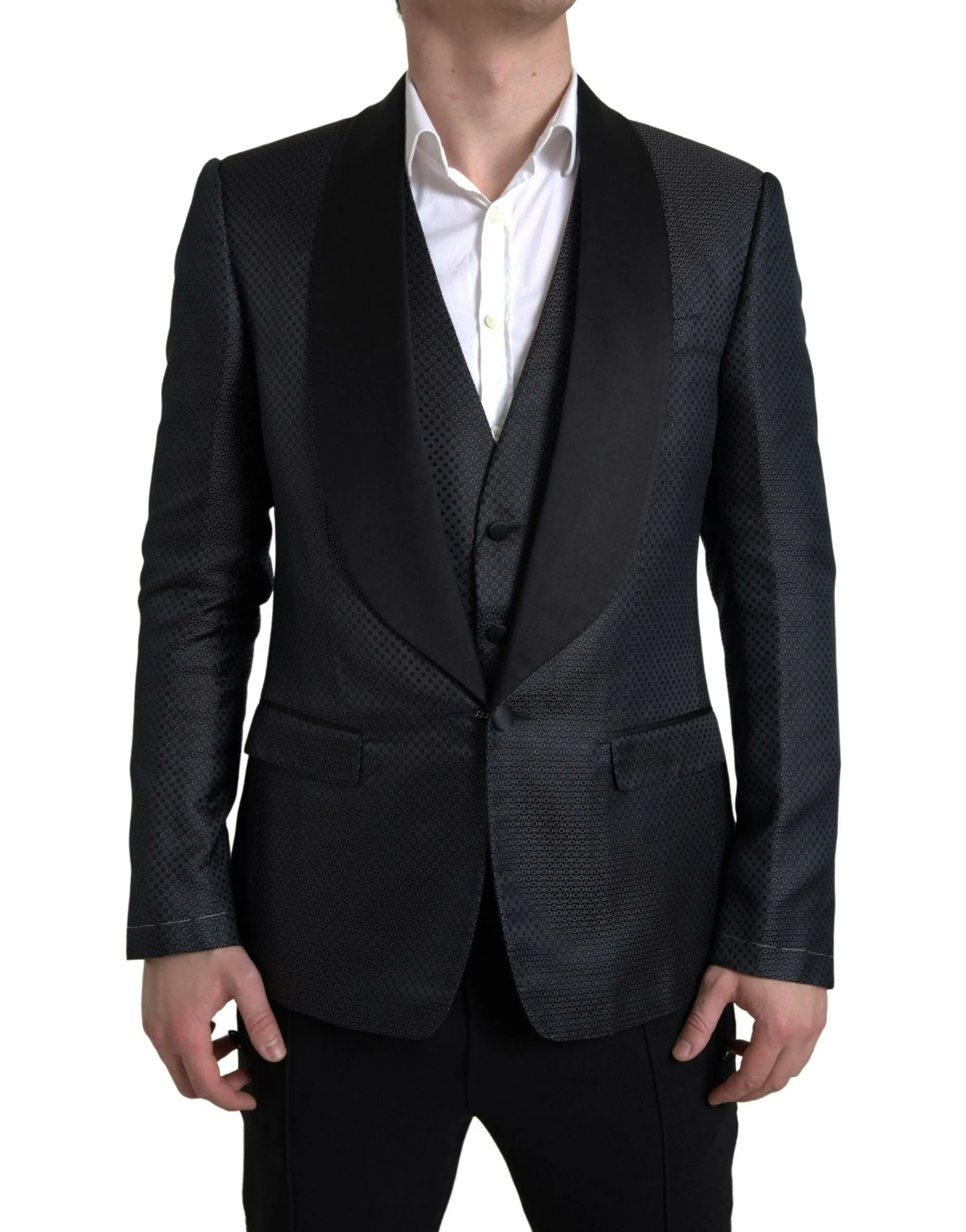 Dolce & Gabbana Men's Elegant Black Silk Blend Slim Fit Suit