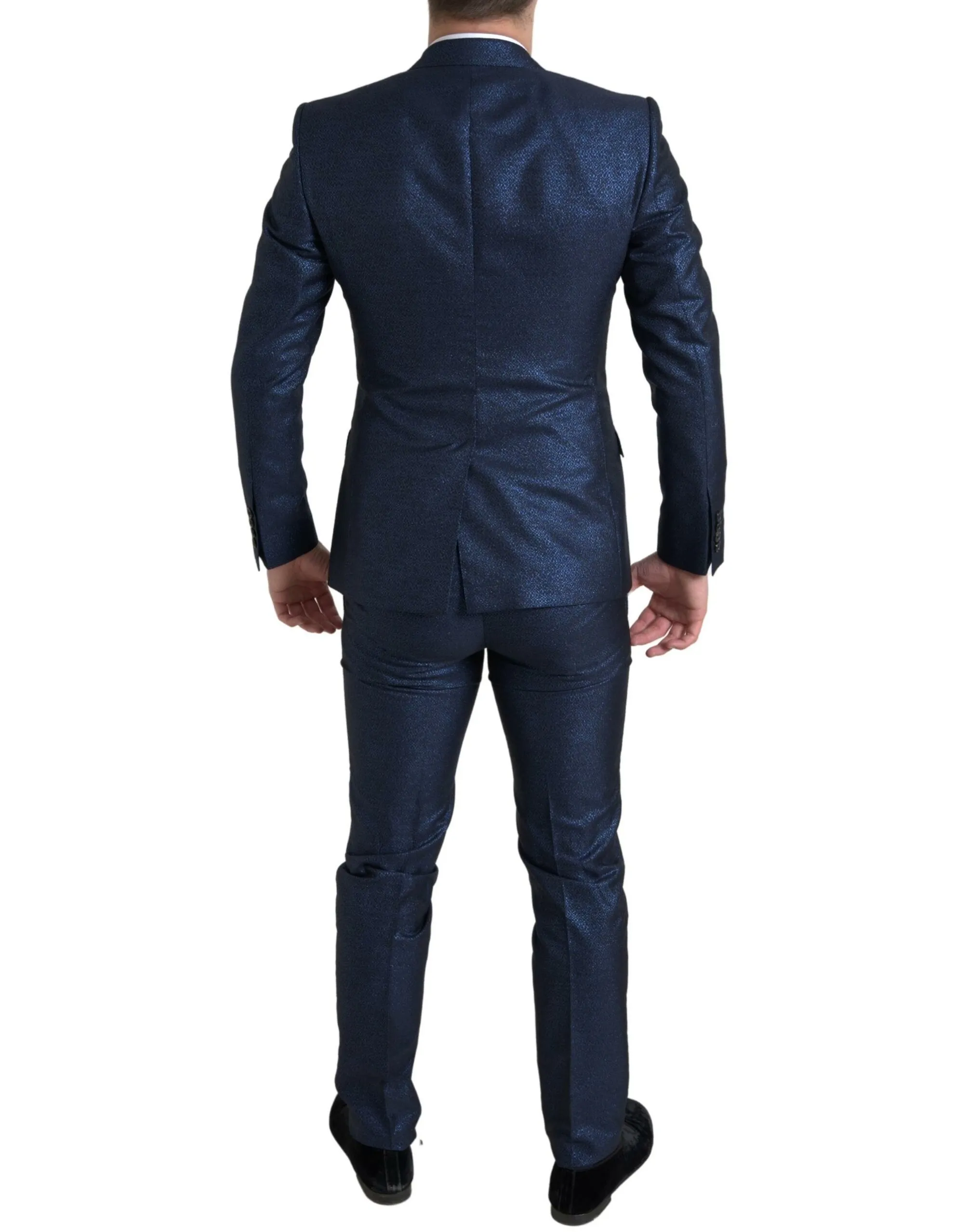 Dolce & Gabbana Men's Metallic Blue Martini Slim Fit Suit