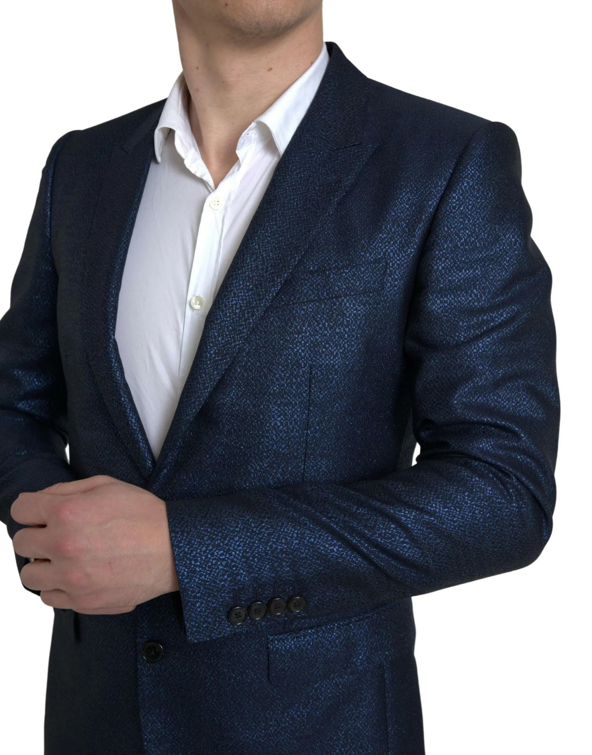 Dolce & Gabbana Men's Metallic Blue Martini Slim Fit Suit