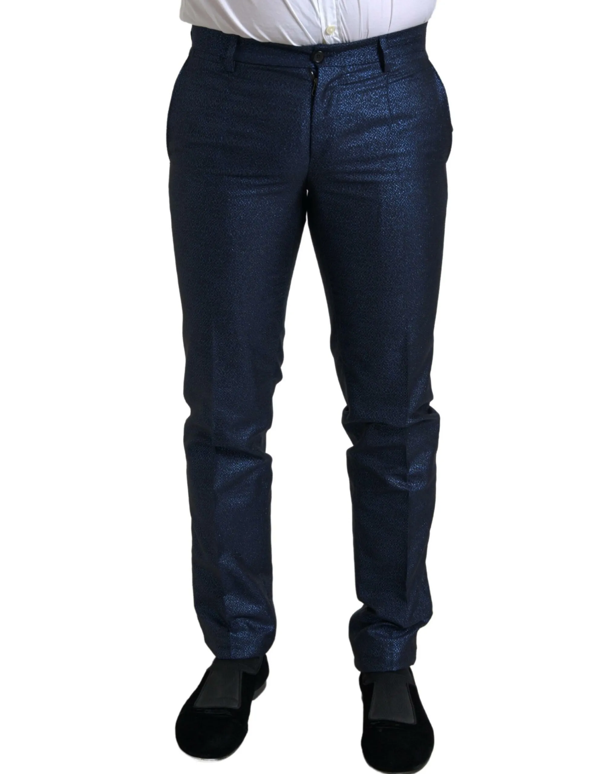Dolce & Gabbana Men's Metallic Blue Martini Slim Fit Suit
