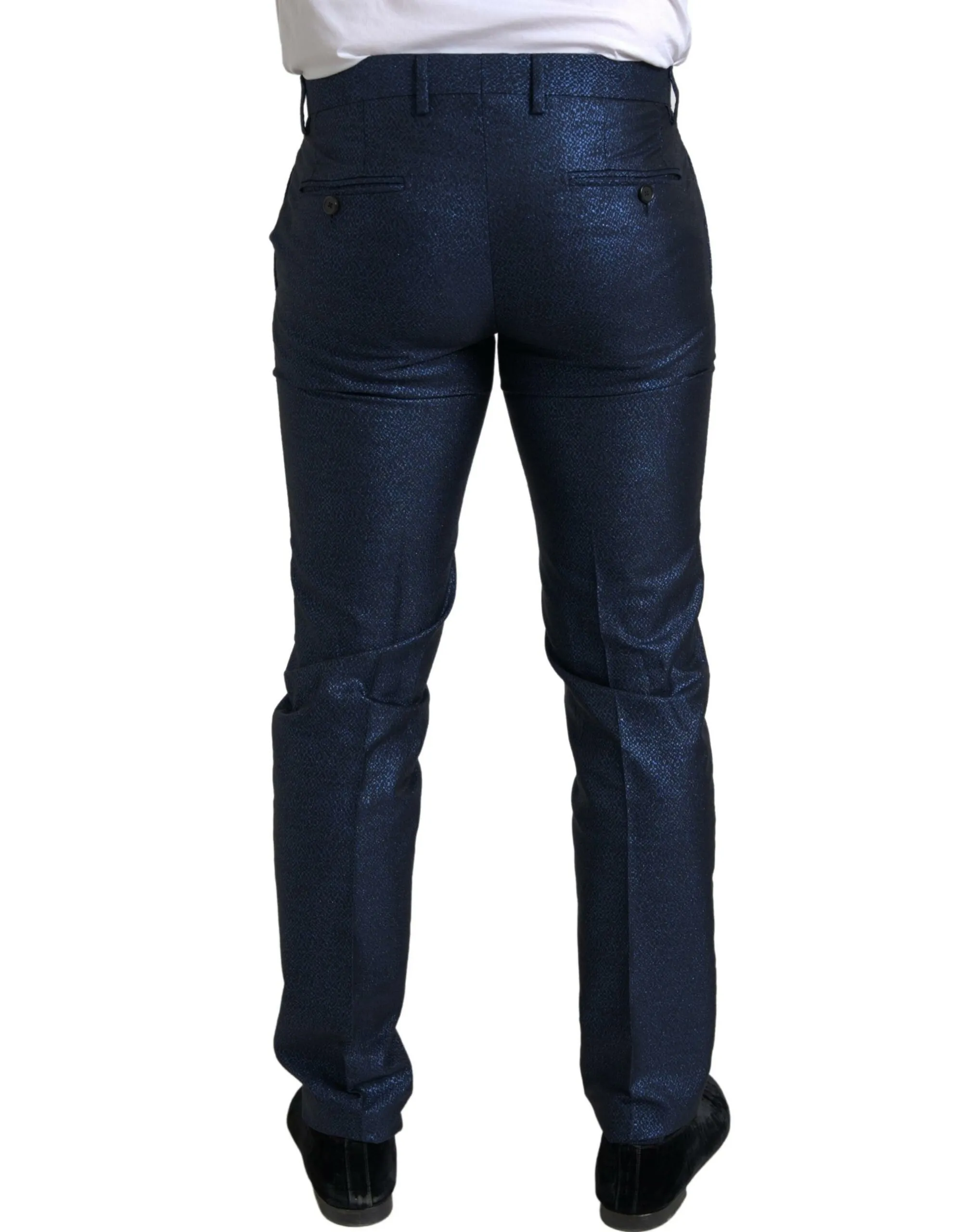 Dolce & Gabbana Men's Metallic Blue Martini Slim Fit Suit