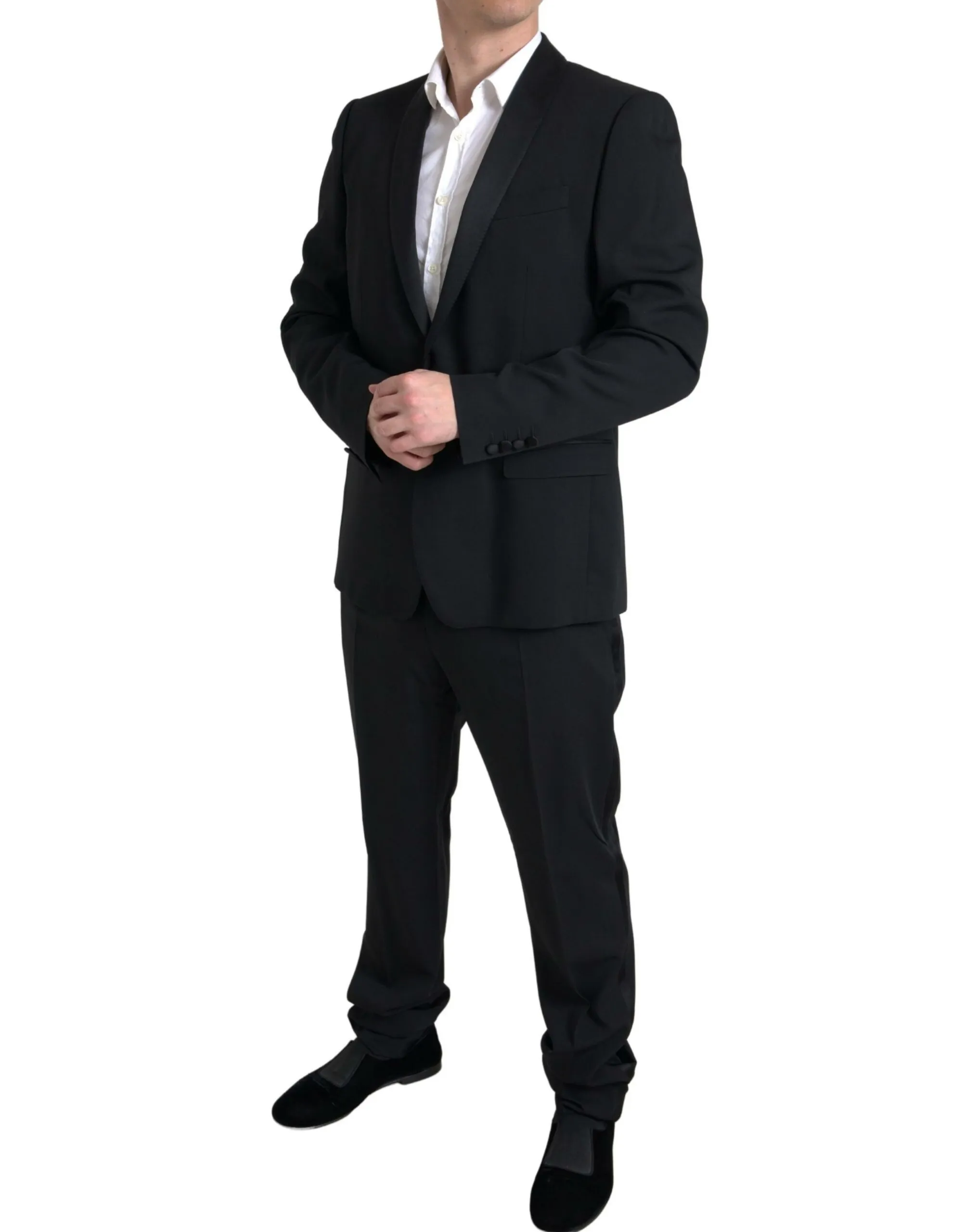 Dolce & Gabbana Men's Elegant Black Slim Fit Two-Piece Suit