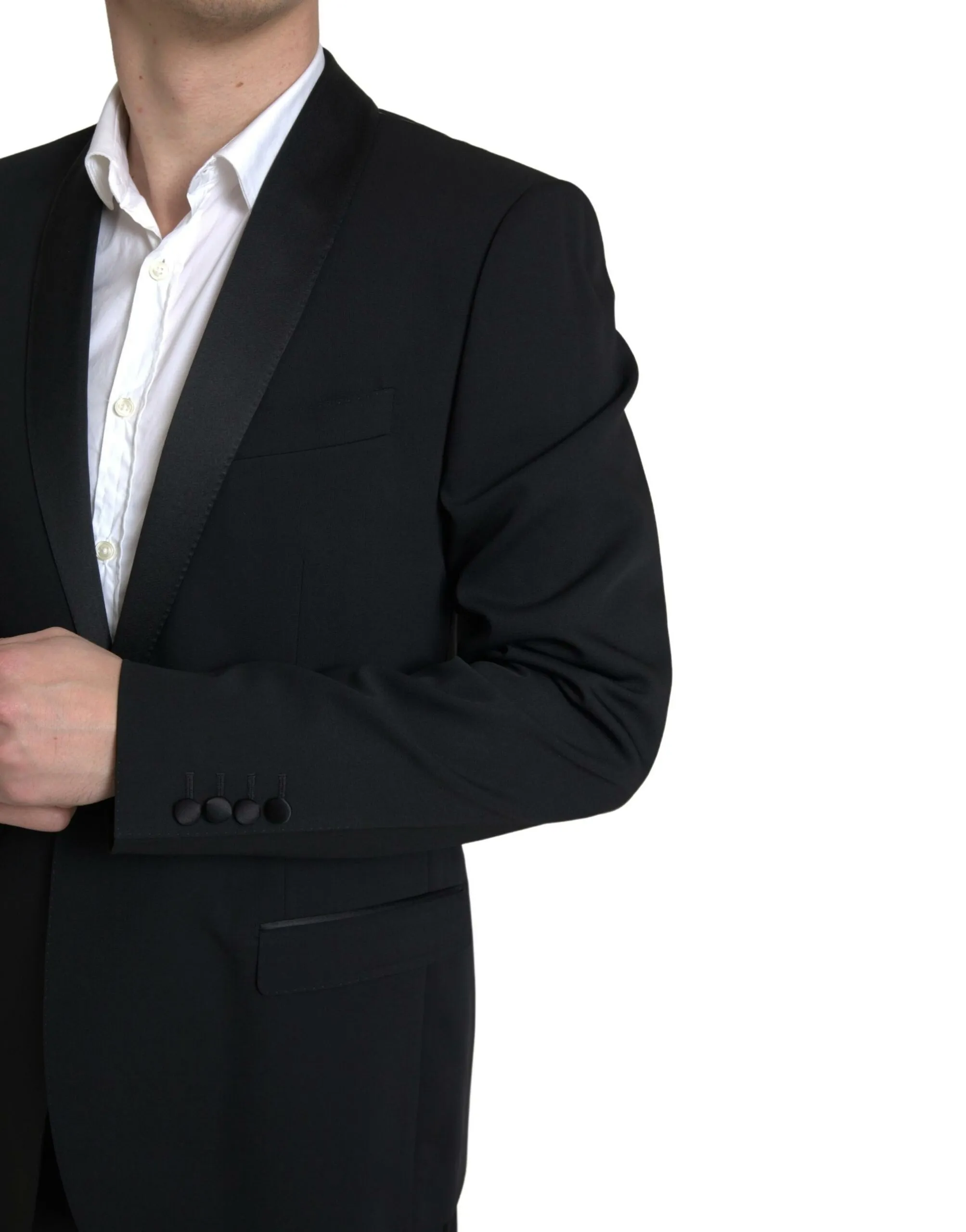 Dolce & Gabbana Men's Elegant Black Slim Fit Two-Piece Suit