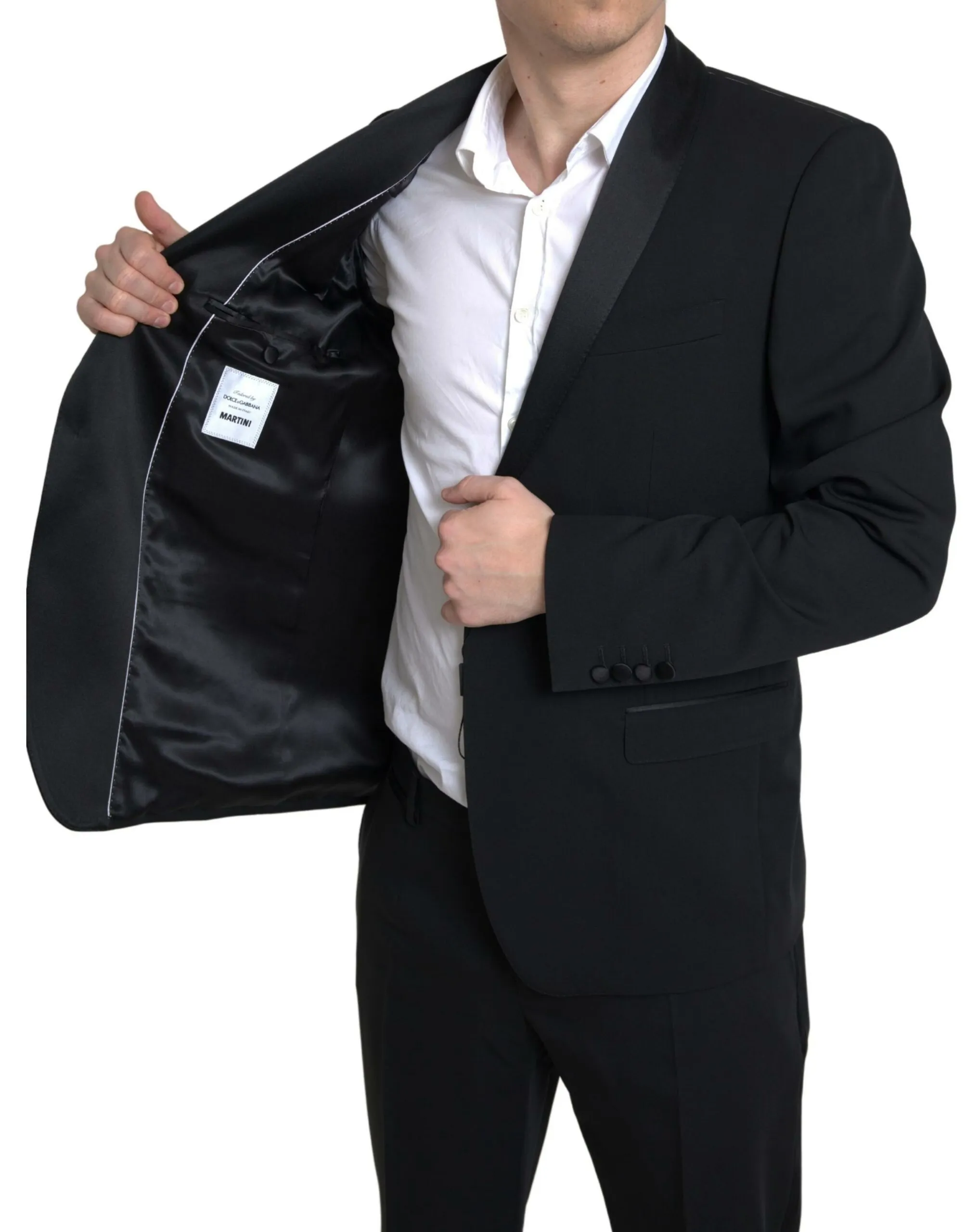 Dolce & Gabbana Men's Elegant Black Slim Fit Two-Piece Suit