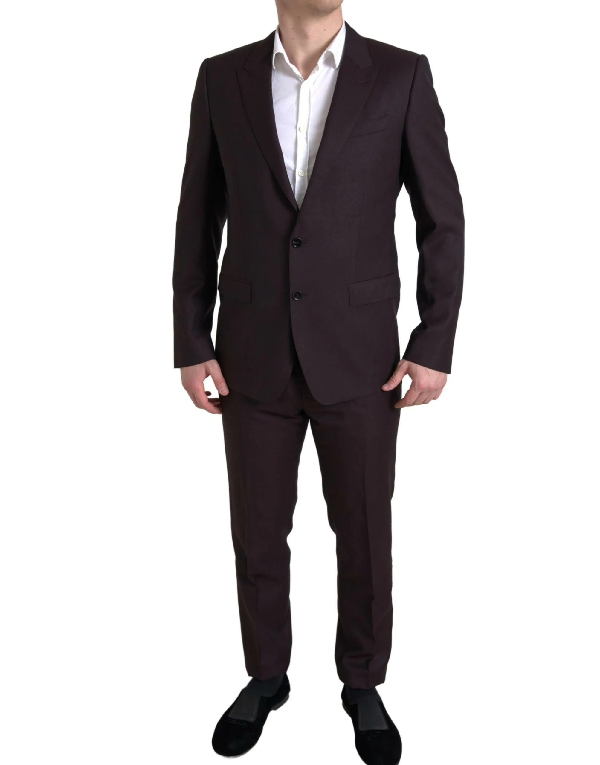 Dolce & Gabbana Men's Maroon Martini Slim Fit 2-Piece Suit
