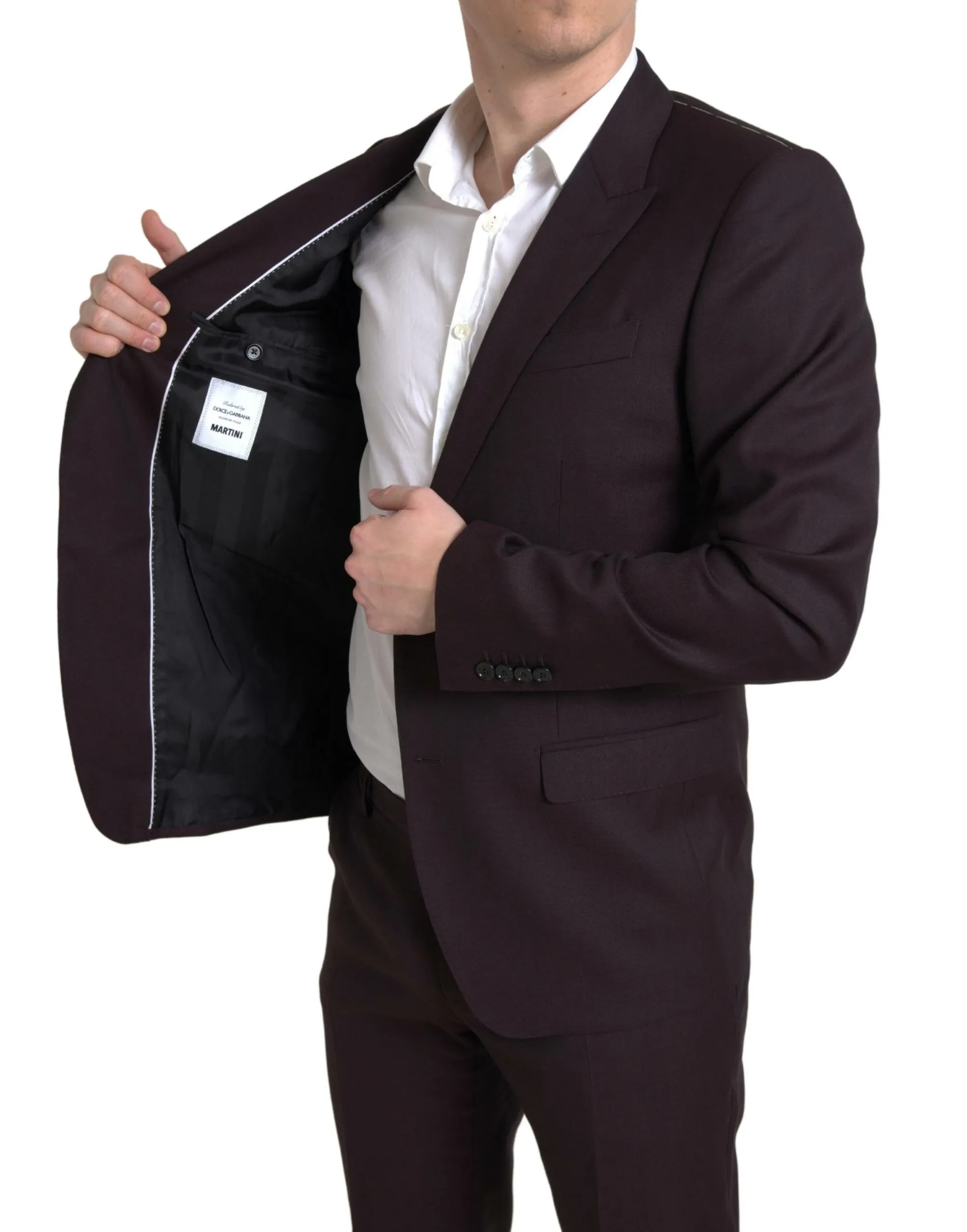 Dolce & Gabbana Men's Maroon Martini Slim Fit 2-Piece Suit