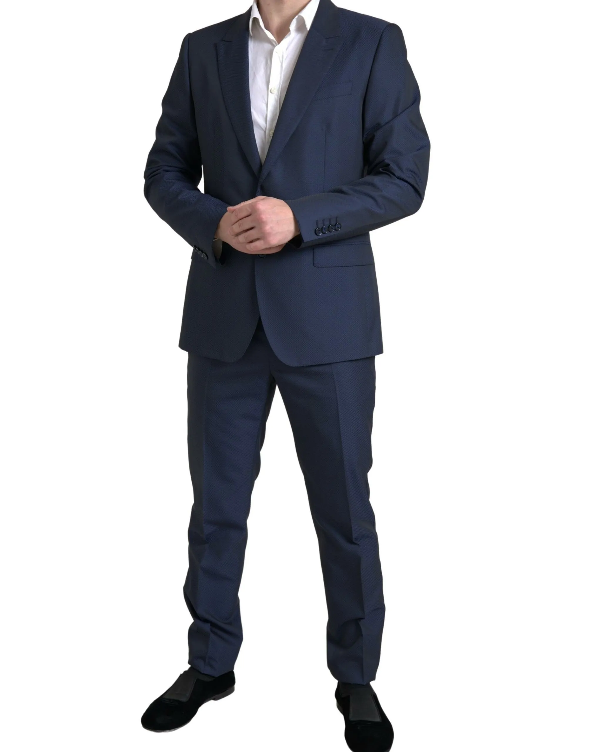 Dolce & Gabbana Men's Elegant Dark Blue Slim Fit Designer Suit