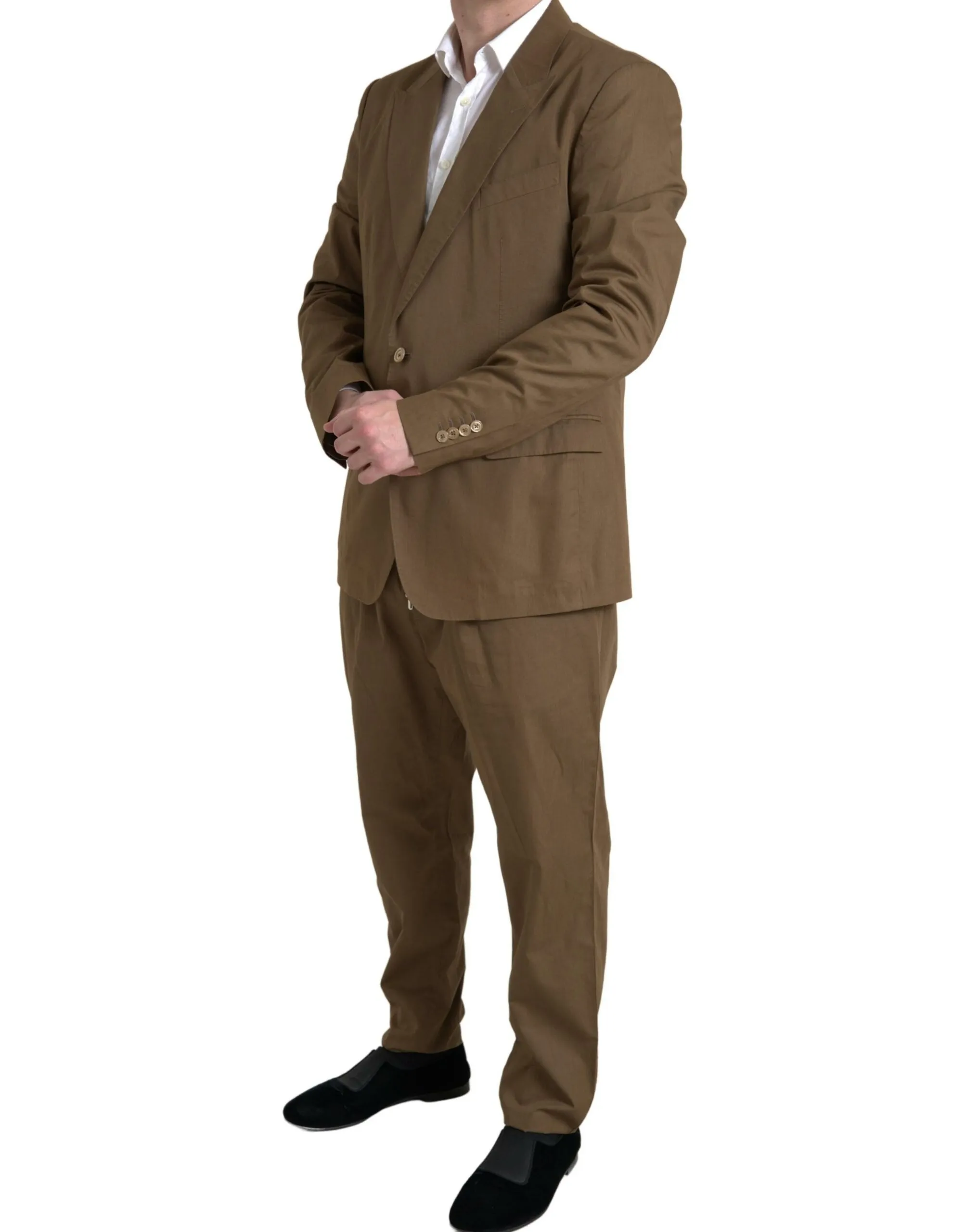 Dolce & Gabbana Men's Elegant Brown Silk Blend Taormina Suit