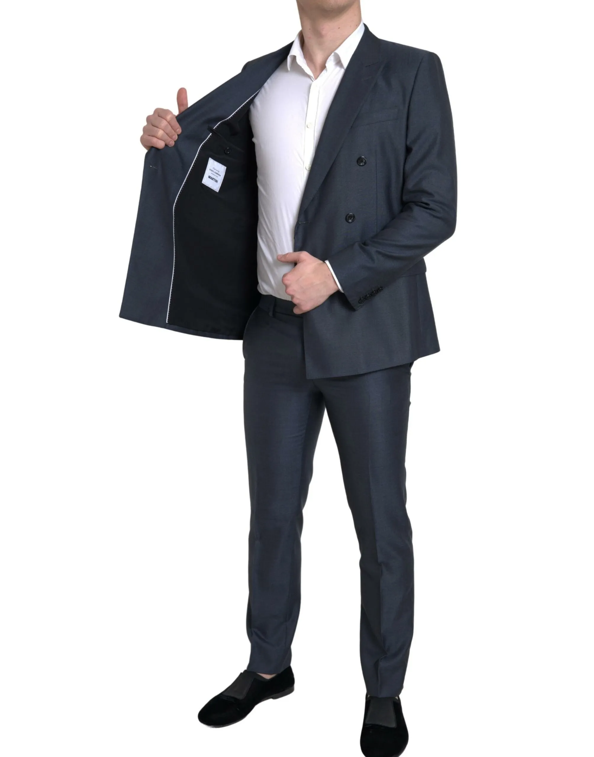 Dolce & Gabbana Men's Elegant Blue Silk Blend Martini Suit