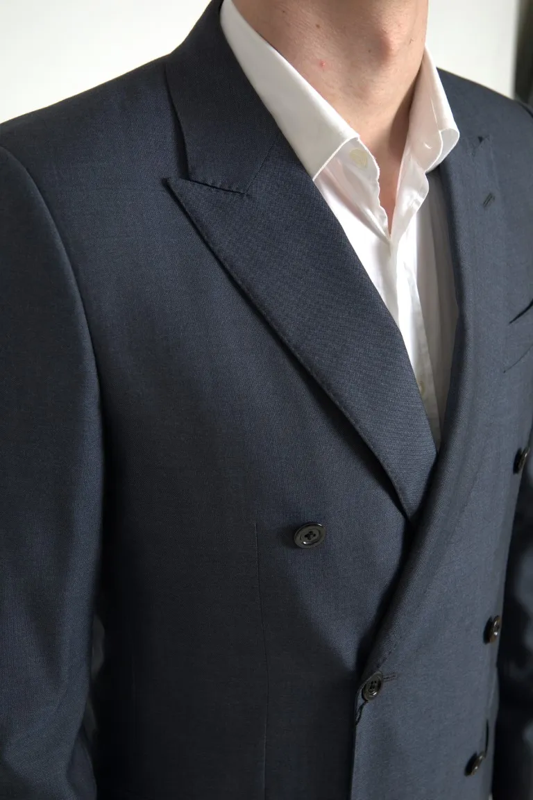 Dolce & Gabbana Men's Elegant Blue Silk Blend Martini Suit