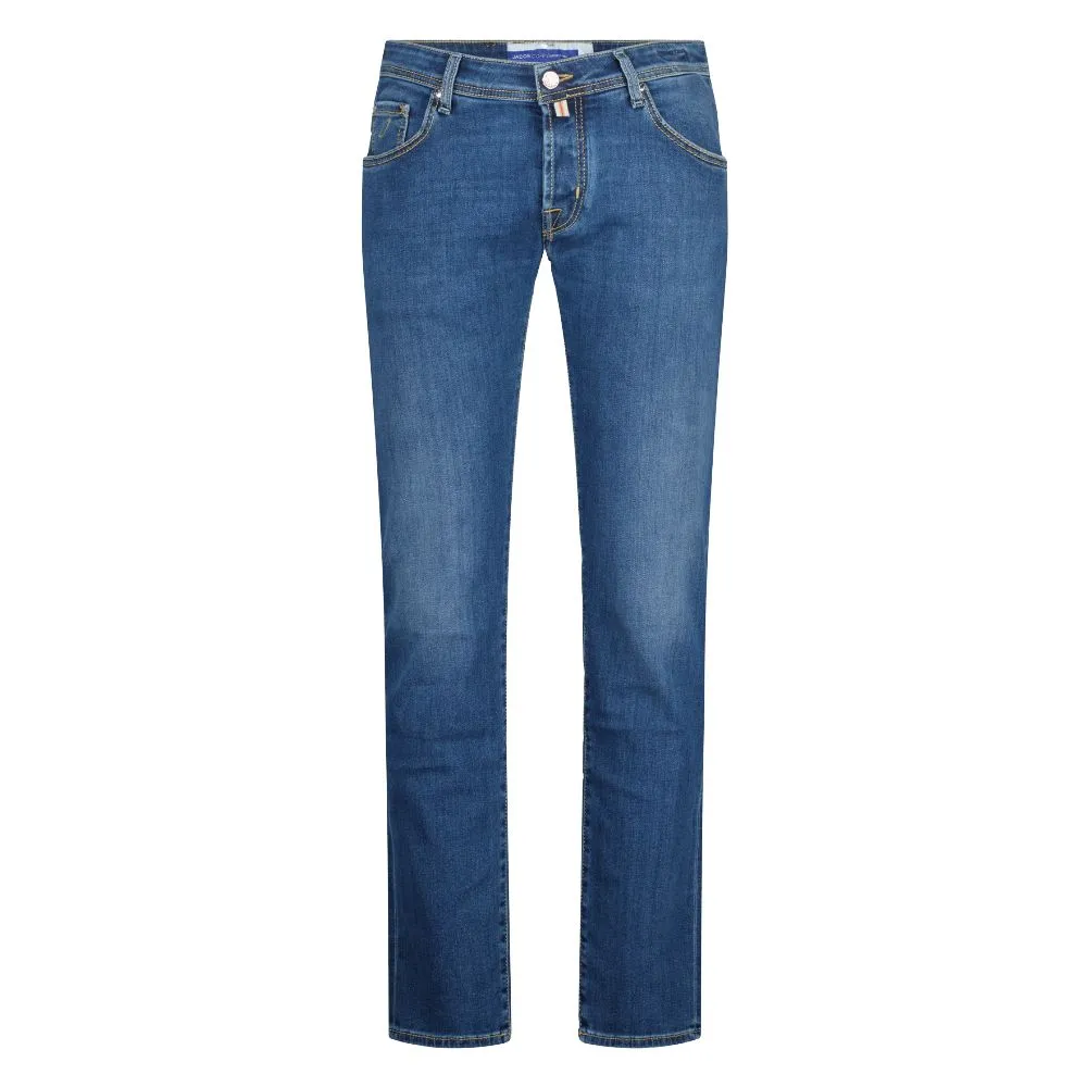 Jacob Cohen Men's Ultra-Comfy Slim Fit Stretch Jeans in Washed Blue