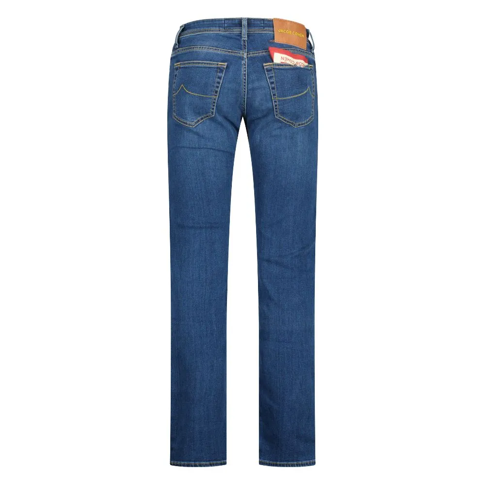 Jacob Cohen Men's Ultra-Comfy Slim Fit Stretch Jeans in Washed Blue