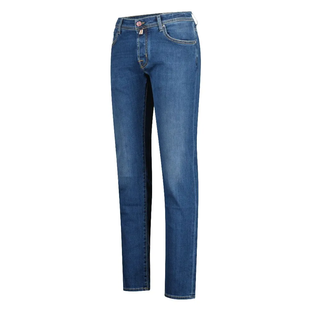 Jacob Cohen Men's Ultra-Comfy Slim Fit Stretch Jeans in Washed Blue