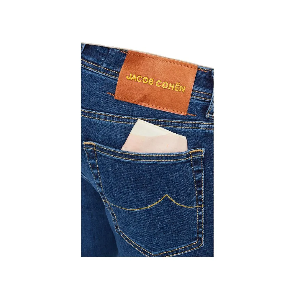 Jacob Cohen Men's Ultra-Comfy Slim Fit Stretch Jeans in Washed Blue