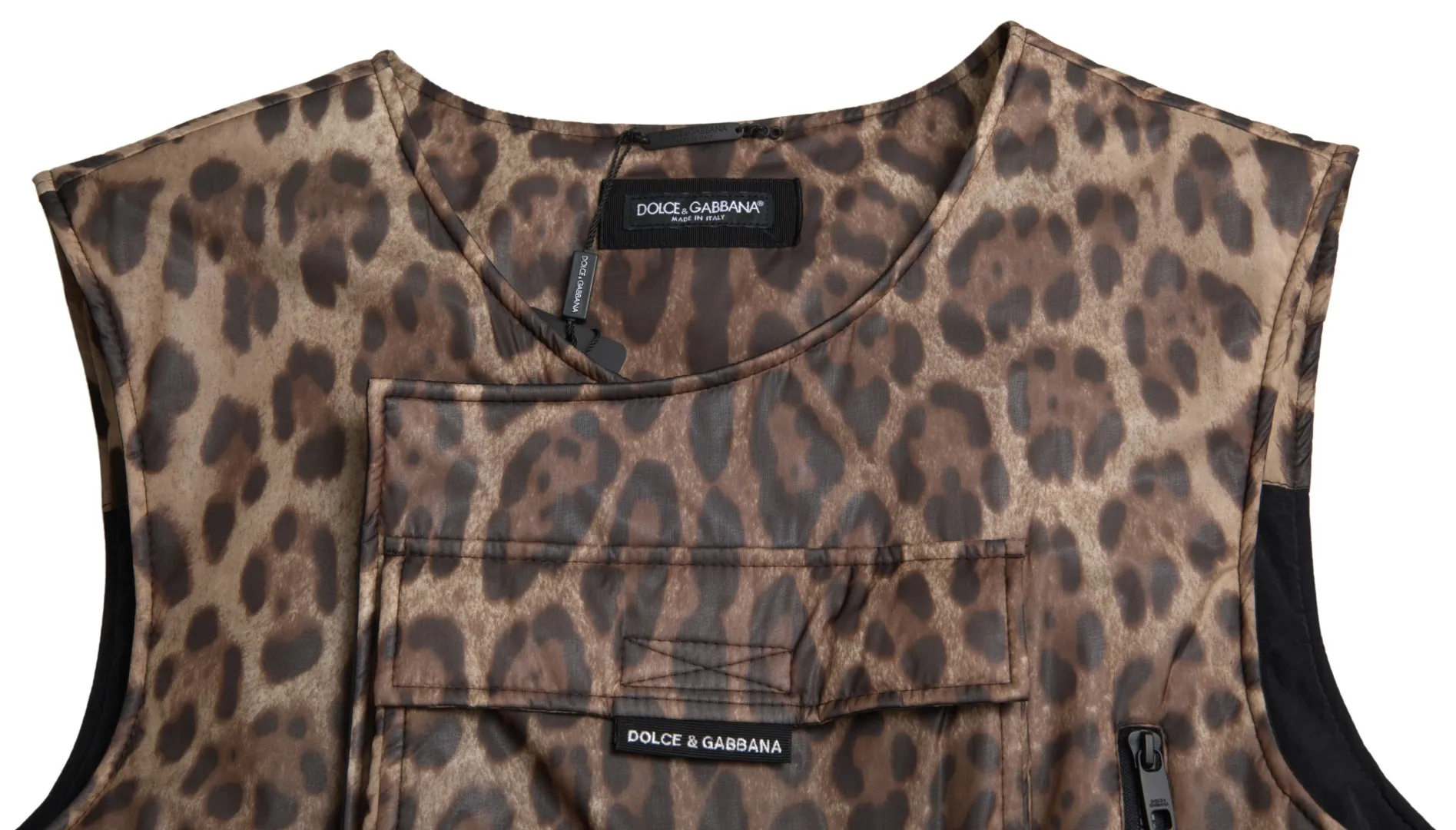 Dolce & Gabbana Men's Silk Leopard Vest Exclusive Sportswear