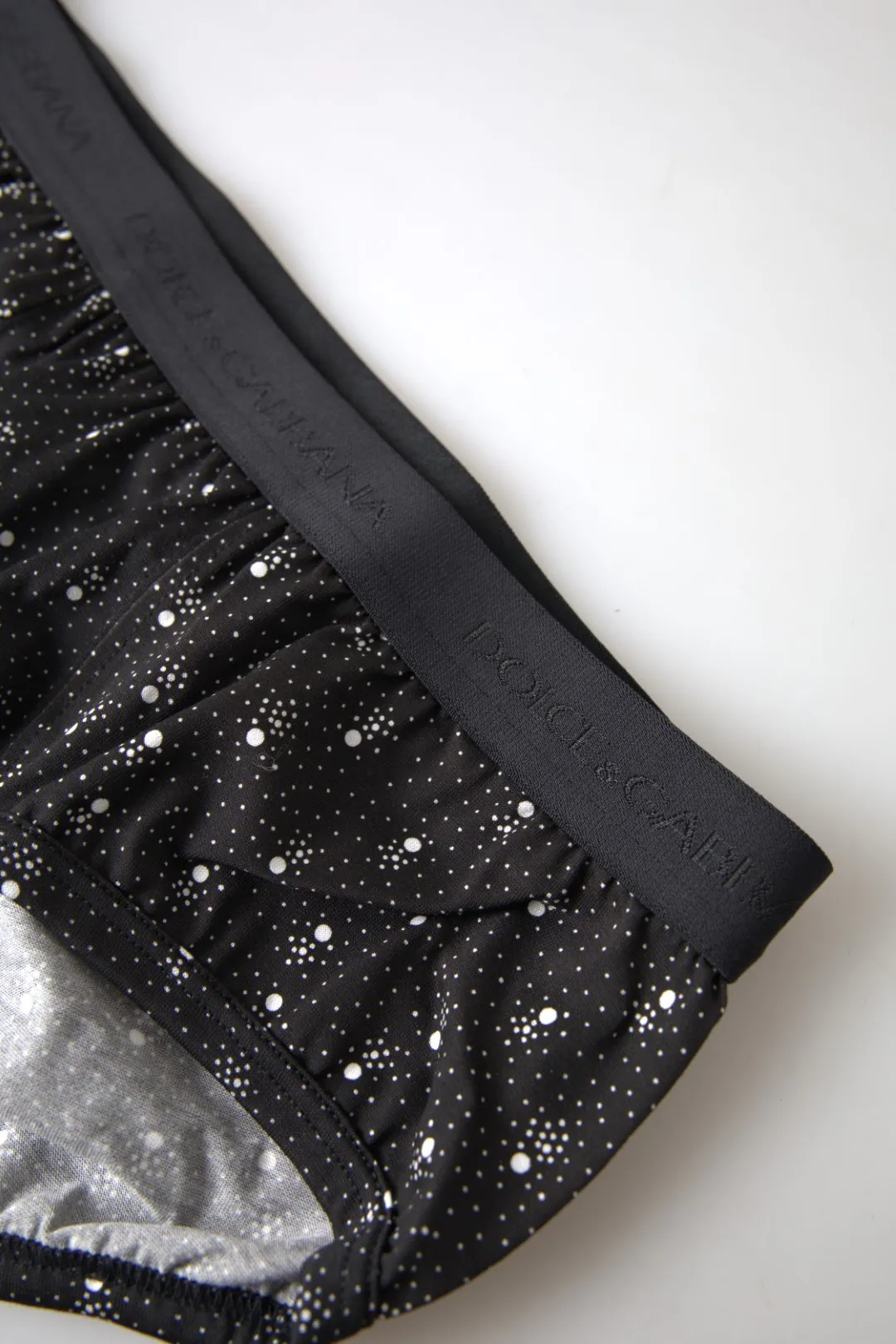 Dolce & Gabbana Men's Elegant Black Dotted Brief with Comfort Fit