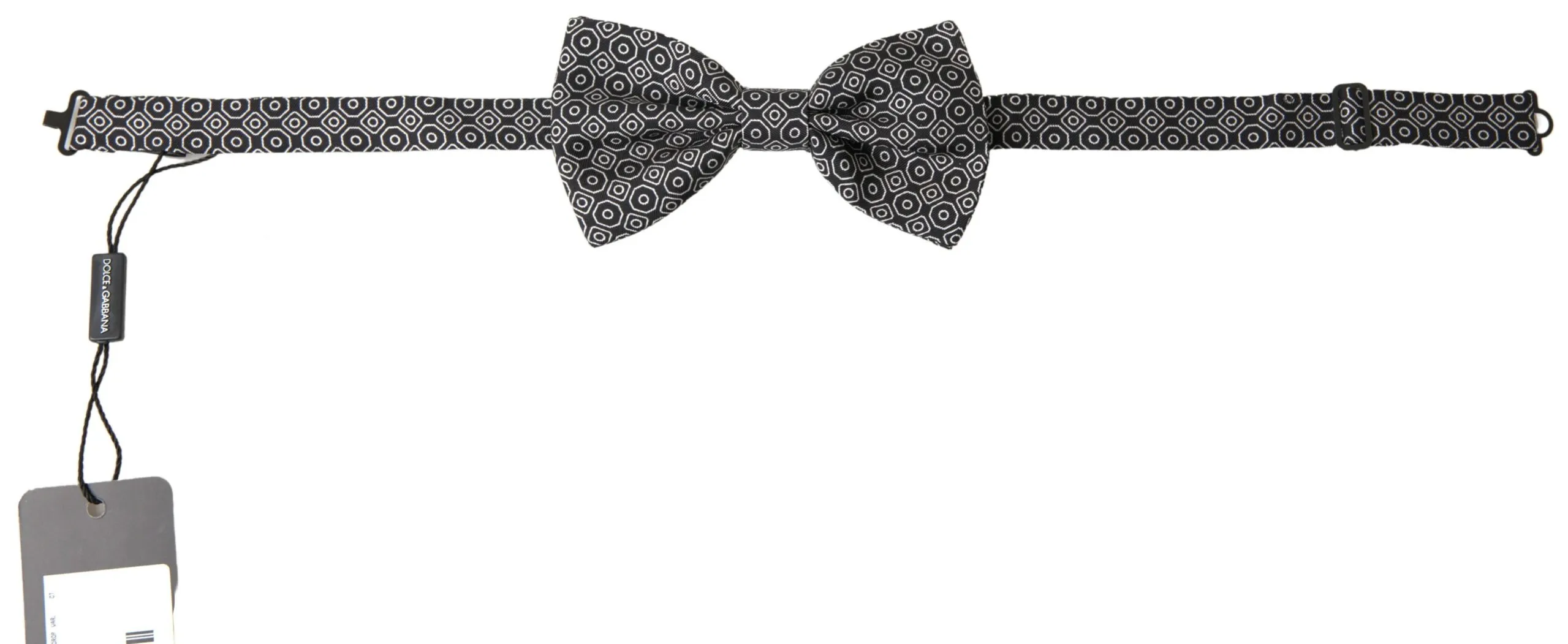 Dolce & Gabbana Men's Elegant Black and White Silk Bow Tie