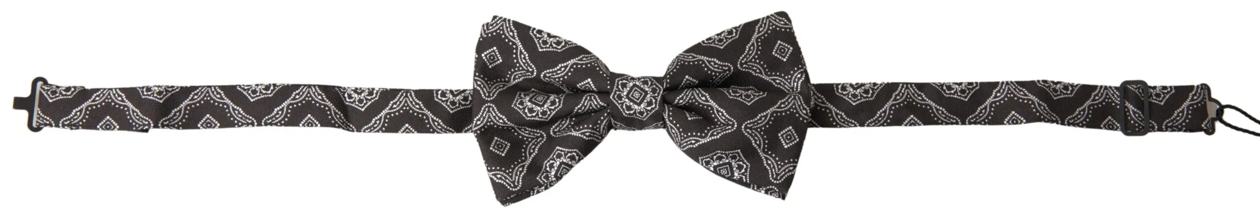 Dolce & Gabbana Men's Elegant Silk Tied Bow Tie in Black & White
