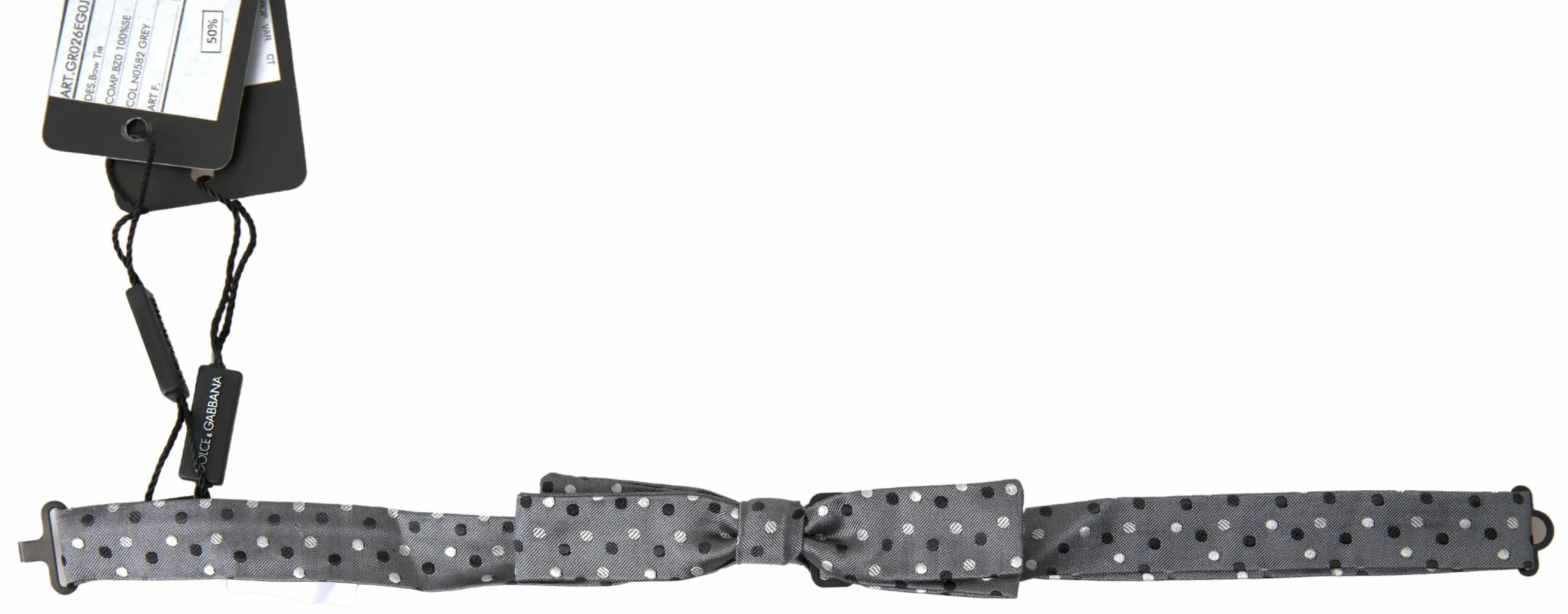 Dolce & Gabbana Men's Elegant Silk Gray Bow Tie