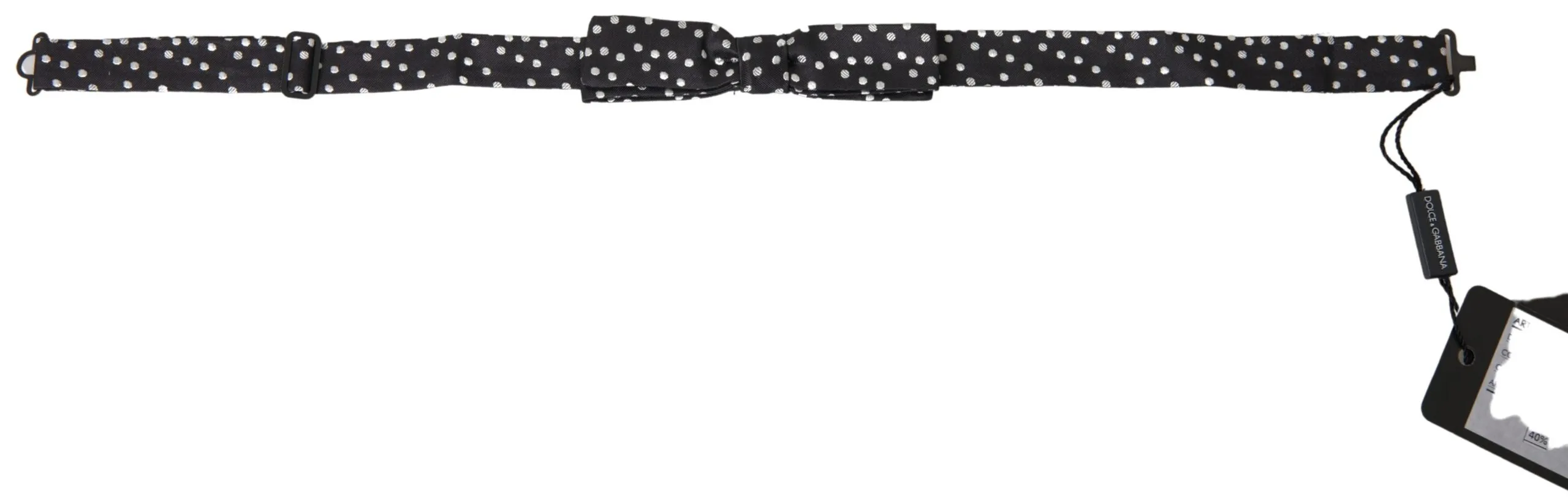 Dolce & Gabbana Men's Elegant Black Silk Bow Tie with Logo Detail