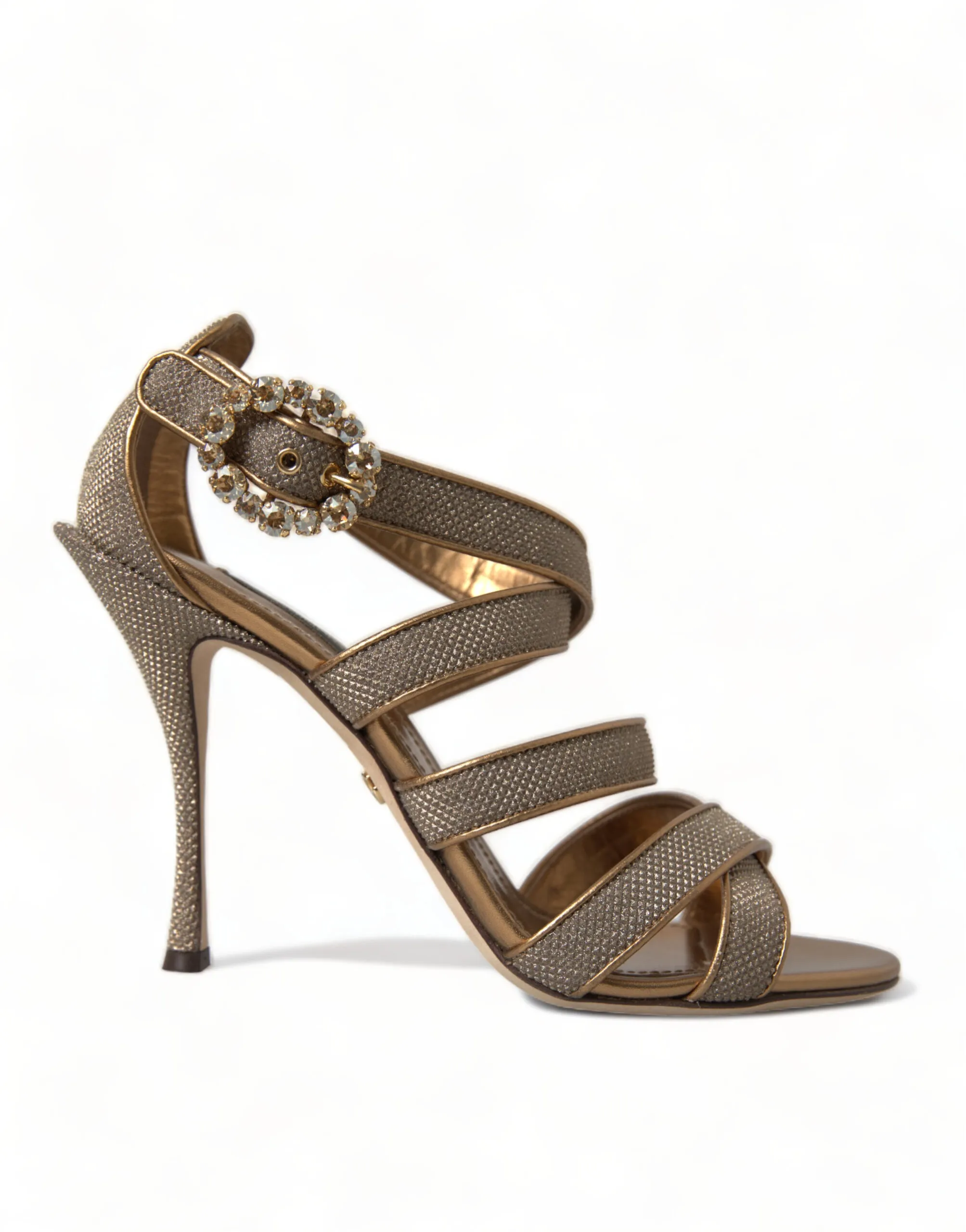 Dolce & Gabbana Women's Bronze Crystal Stiletto Heels Sandals