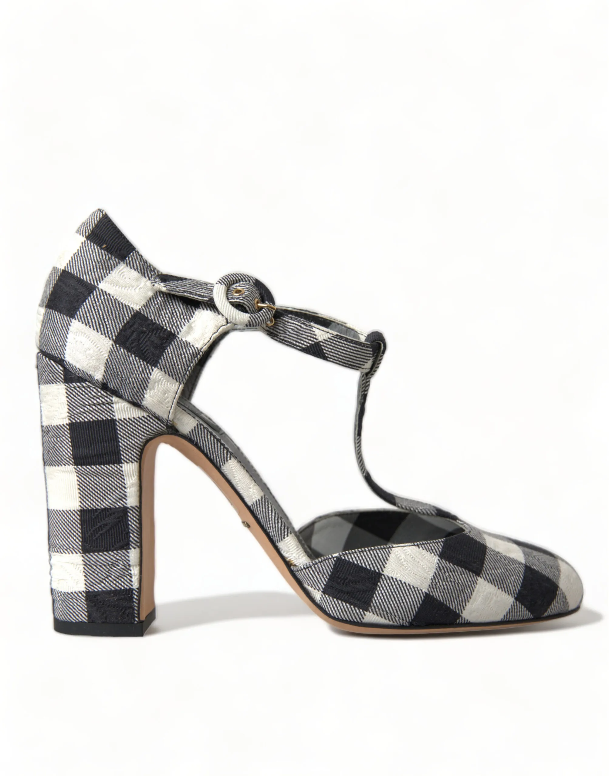 Dolce & Gabbana Women's Chic Gingham T-Strap Pumps: Timeless Mary Jane Heels