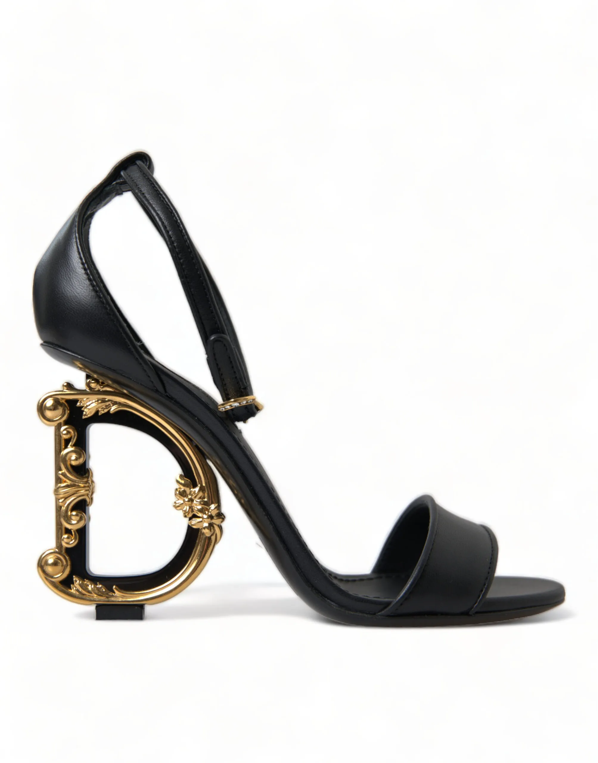 Dolce & Gabbana Women's Chic Black Heeled Logo Sandals