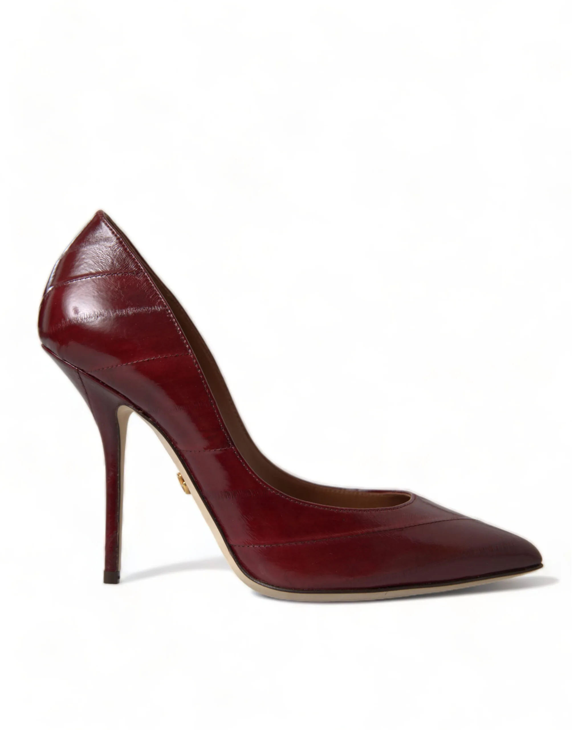 Dolce & Gabbana Women's Elegant Bordeaux Eel Skin Pumps