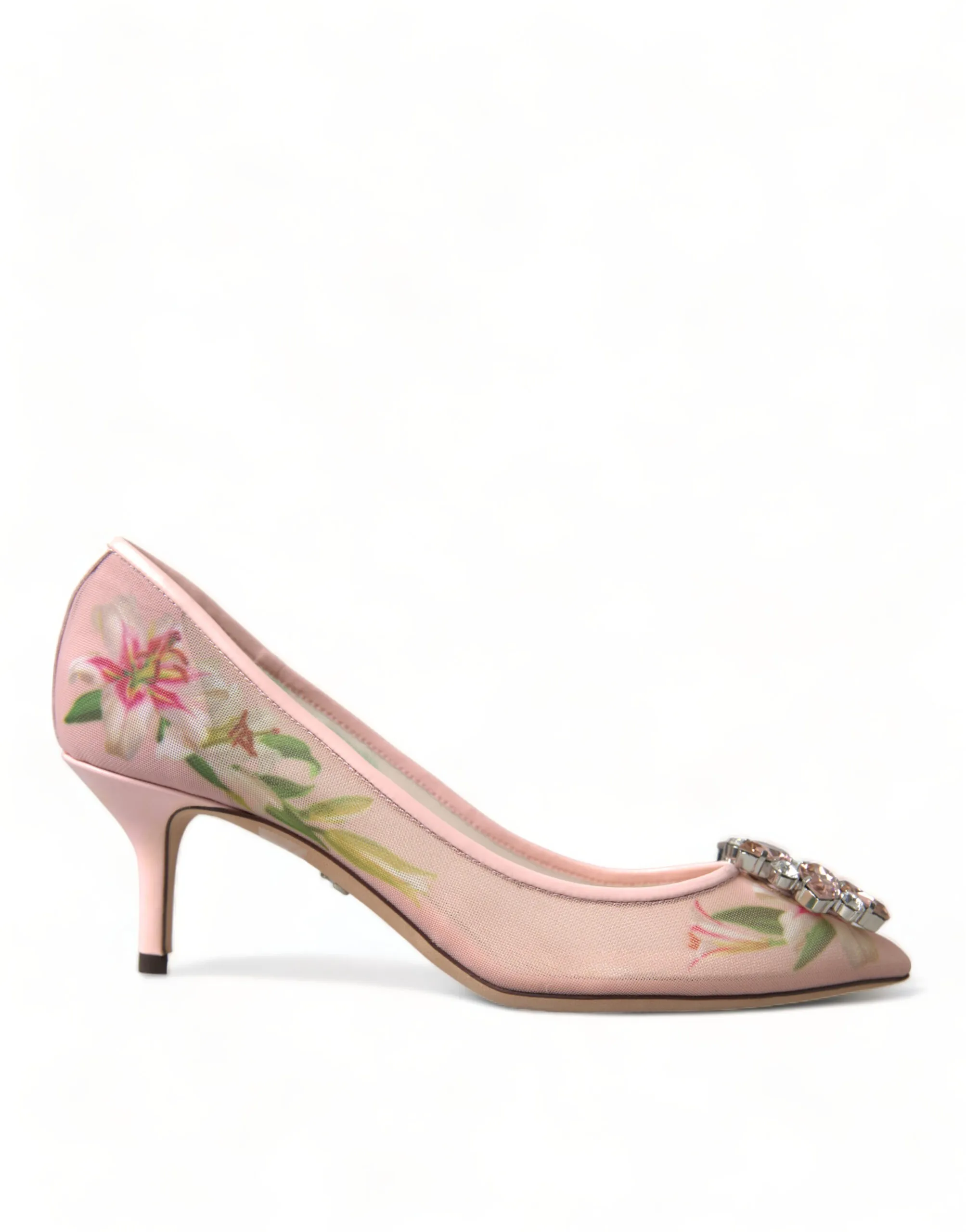 Dolce & Gabbana Women's Elegant Pink Floral Crystal Pumps