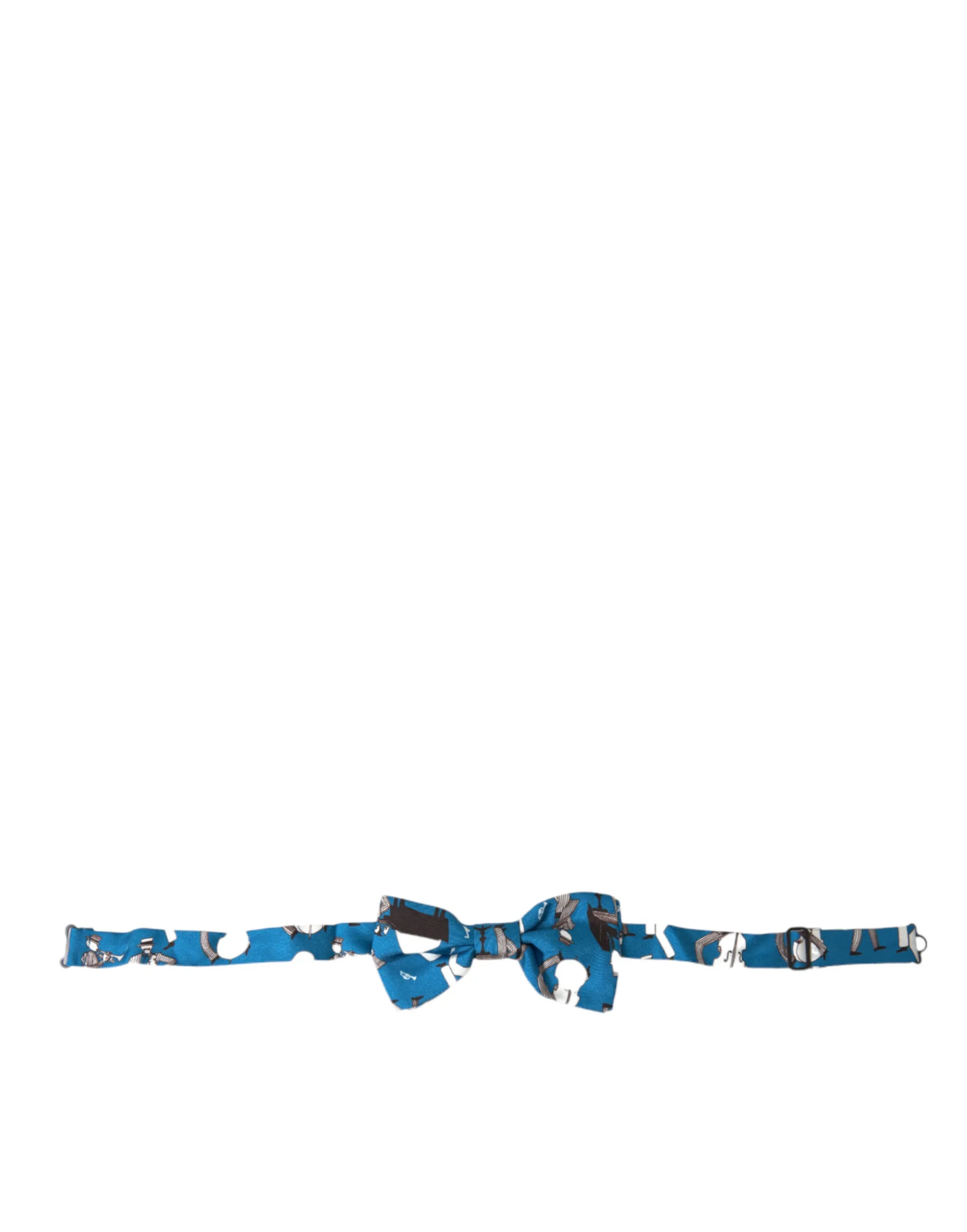 Dolce & Gabbana Men's Elegant Silk Blue Jazz Club Bow Tie