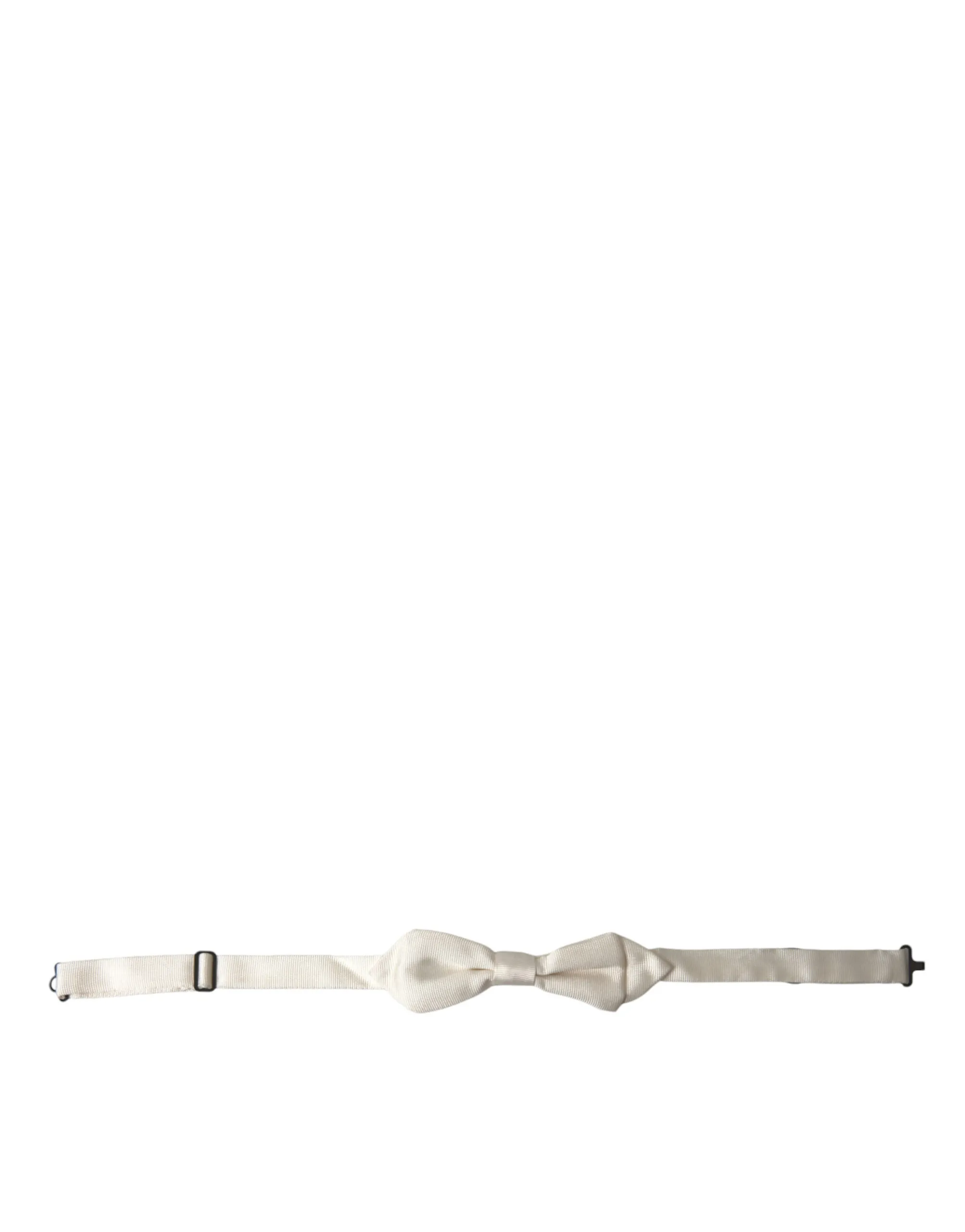 Dolce & Gabbana Men's Elegant White Silk Bow Tie