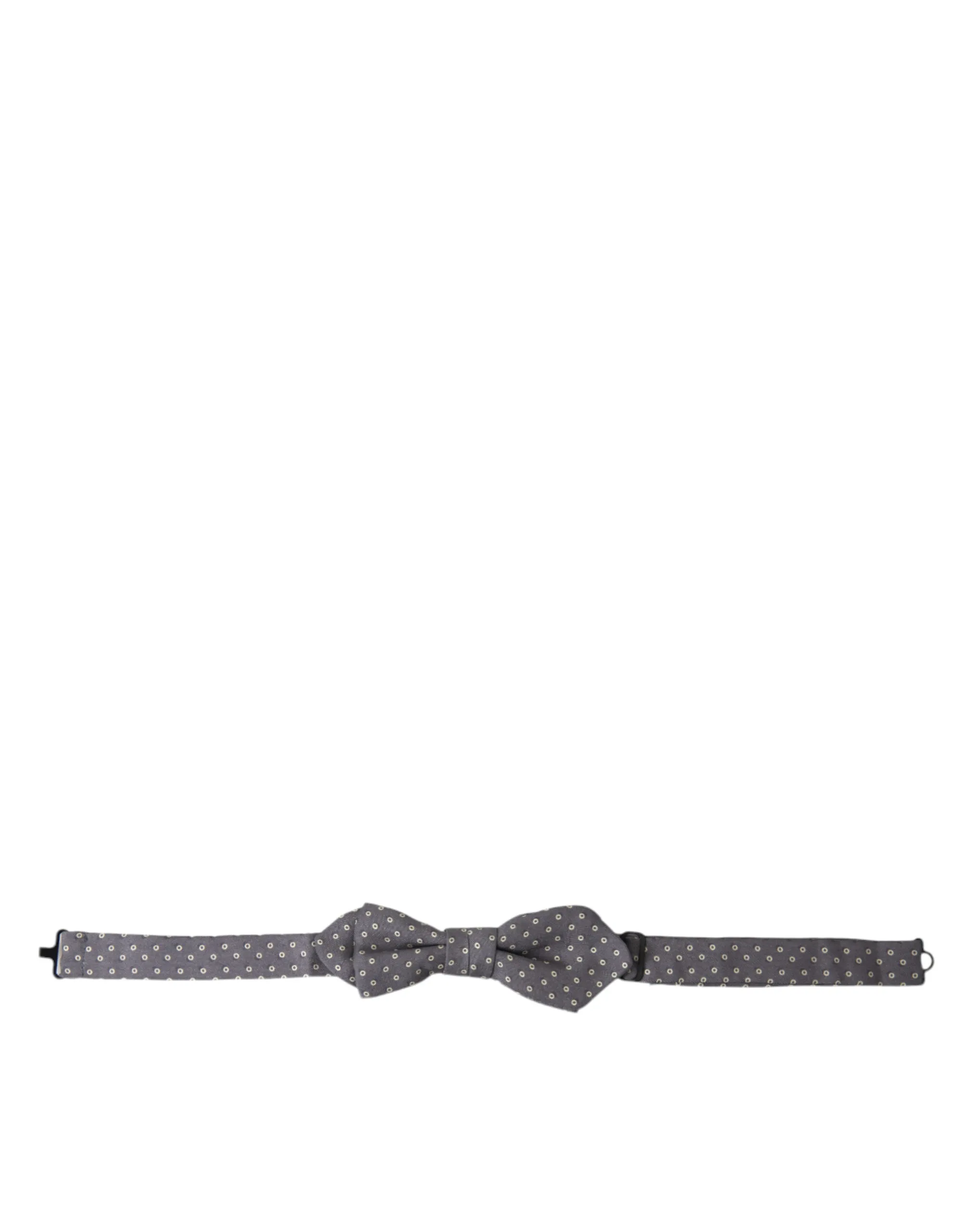 Dolce & Gabbana Men's Elegant Silk Gray Polka Dot Bow Tie