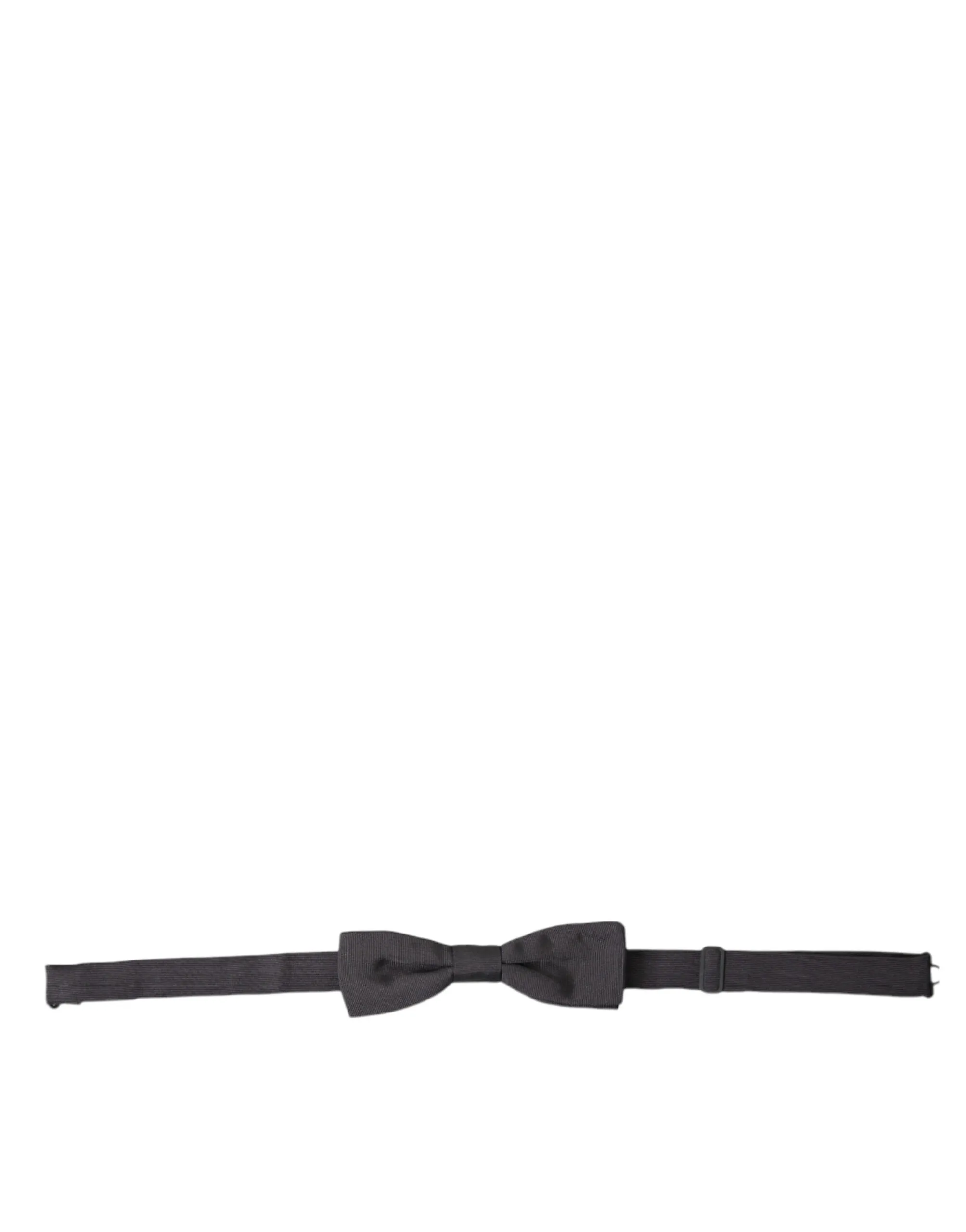 Dolce & Gabbana Men's Elegant Silk Dark Gray Bow Tie