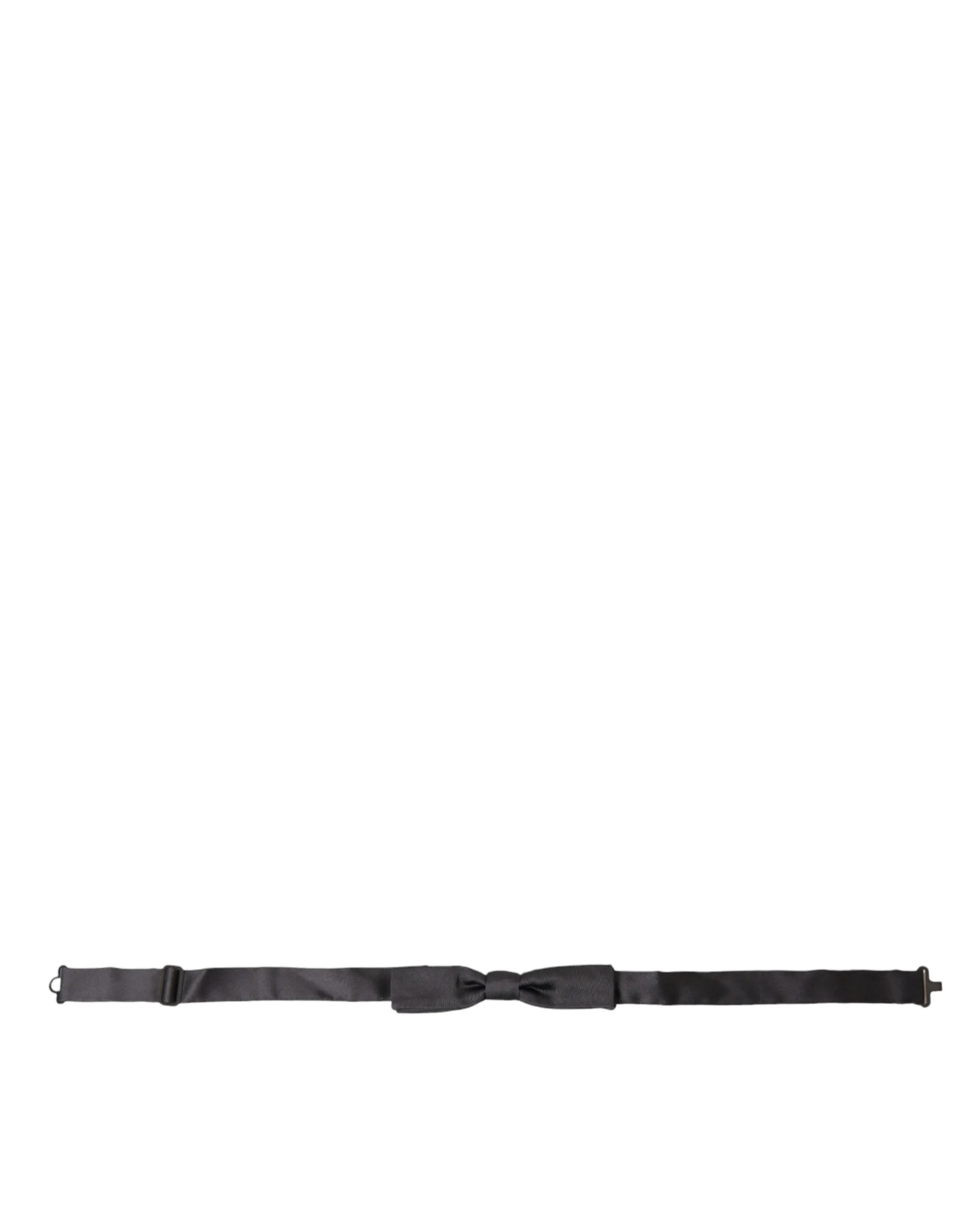 Dolce & Gabbana Men's Elegant Dark Grey Silk Bow Tie