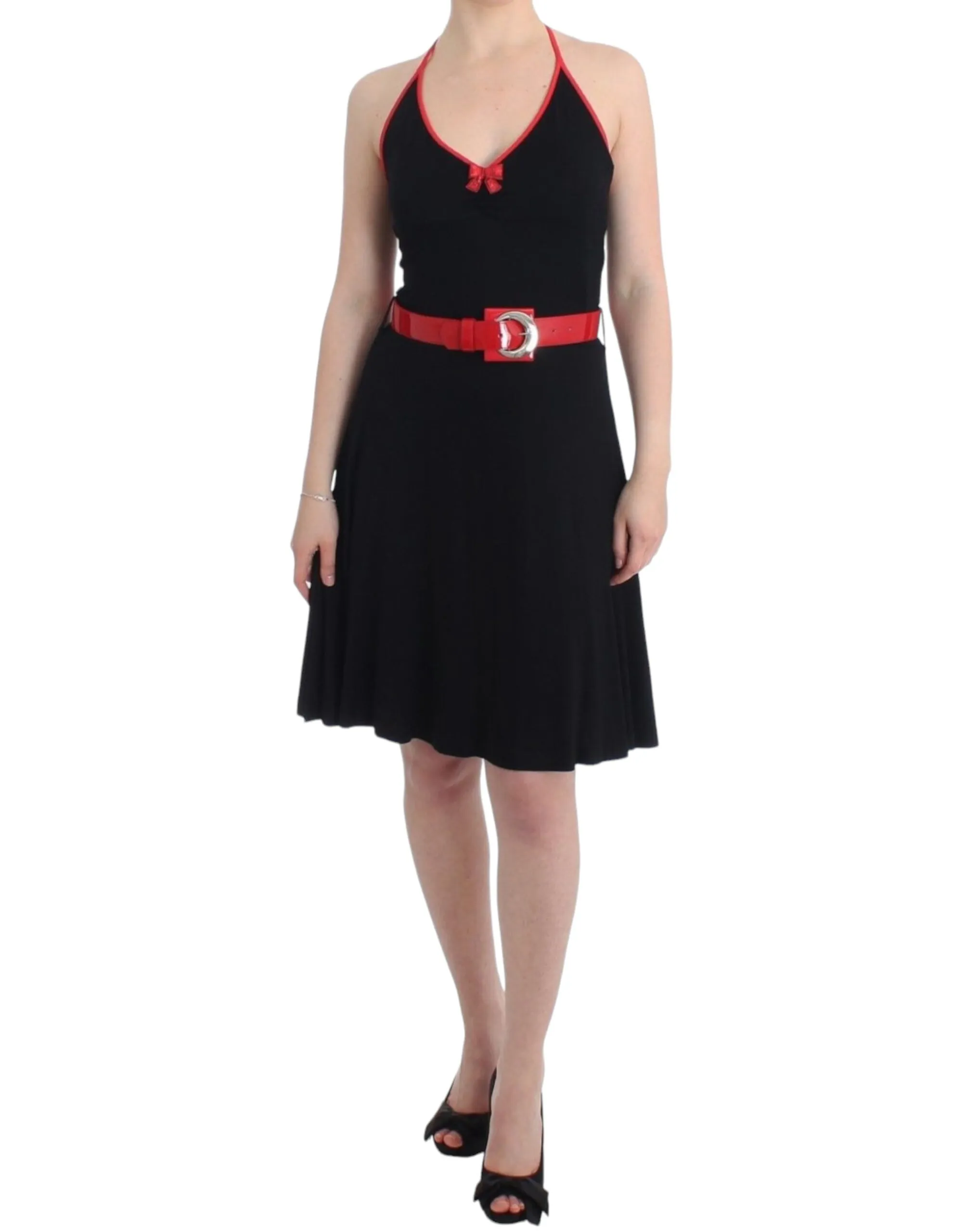 Roccobarocco Women's Elegant Black Palladio Knee-Length Dress