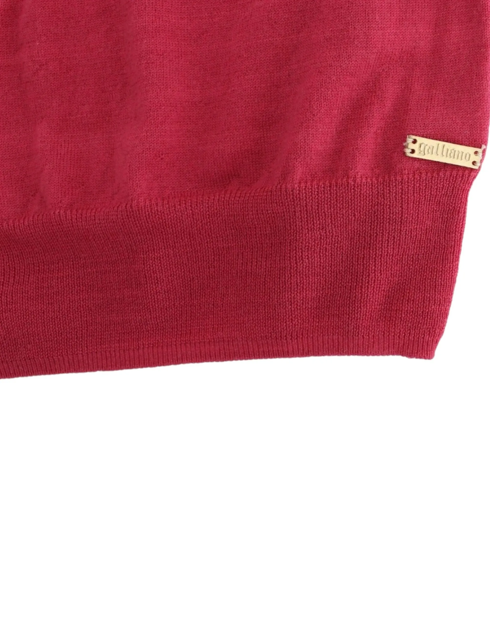 John Galliano Women's Elegant Pink Sleeveless Wool Knit Top