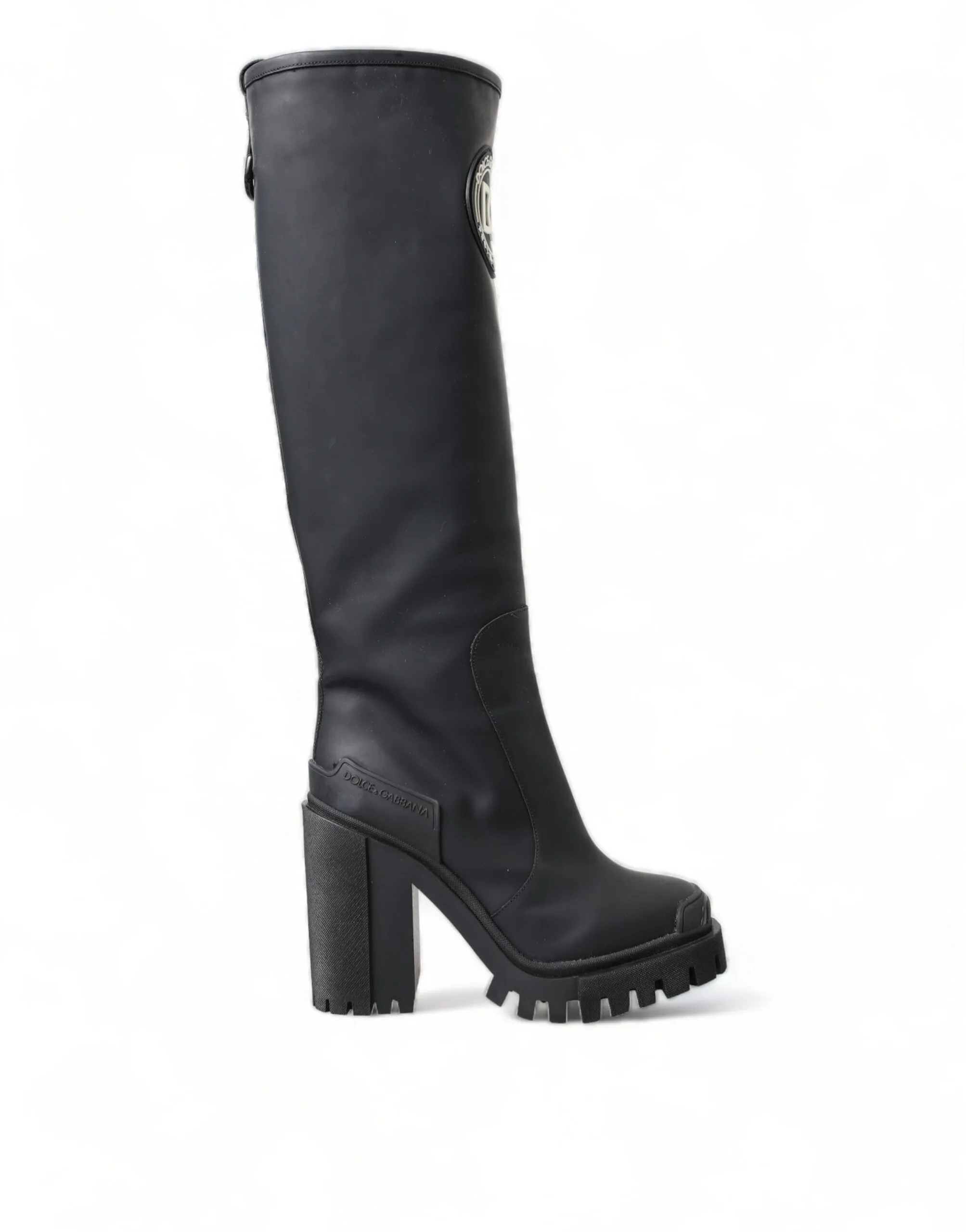 Dolce & Gabbana Women's Elegant Black Leather Hi-Trekking Boots
