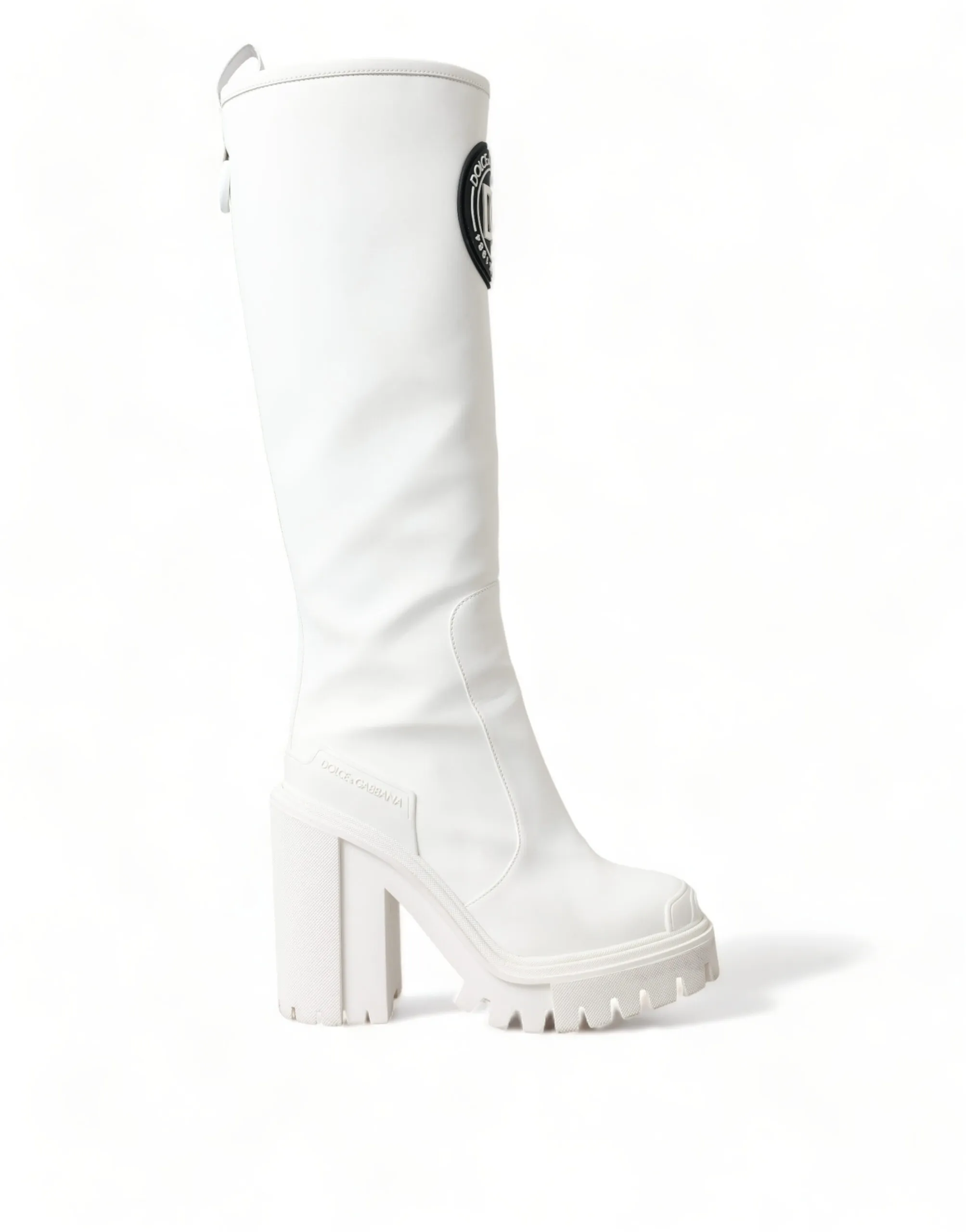 Dolce & Gabbana Women's Elegant White High-Top Trekking Boots
