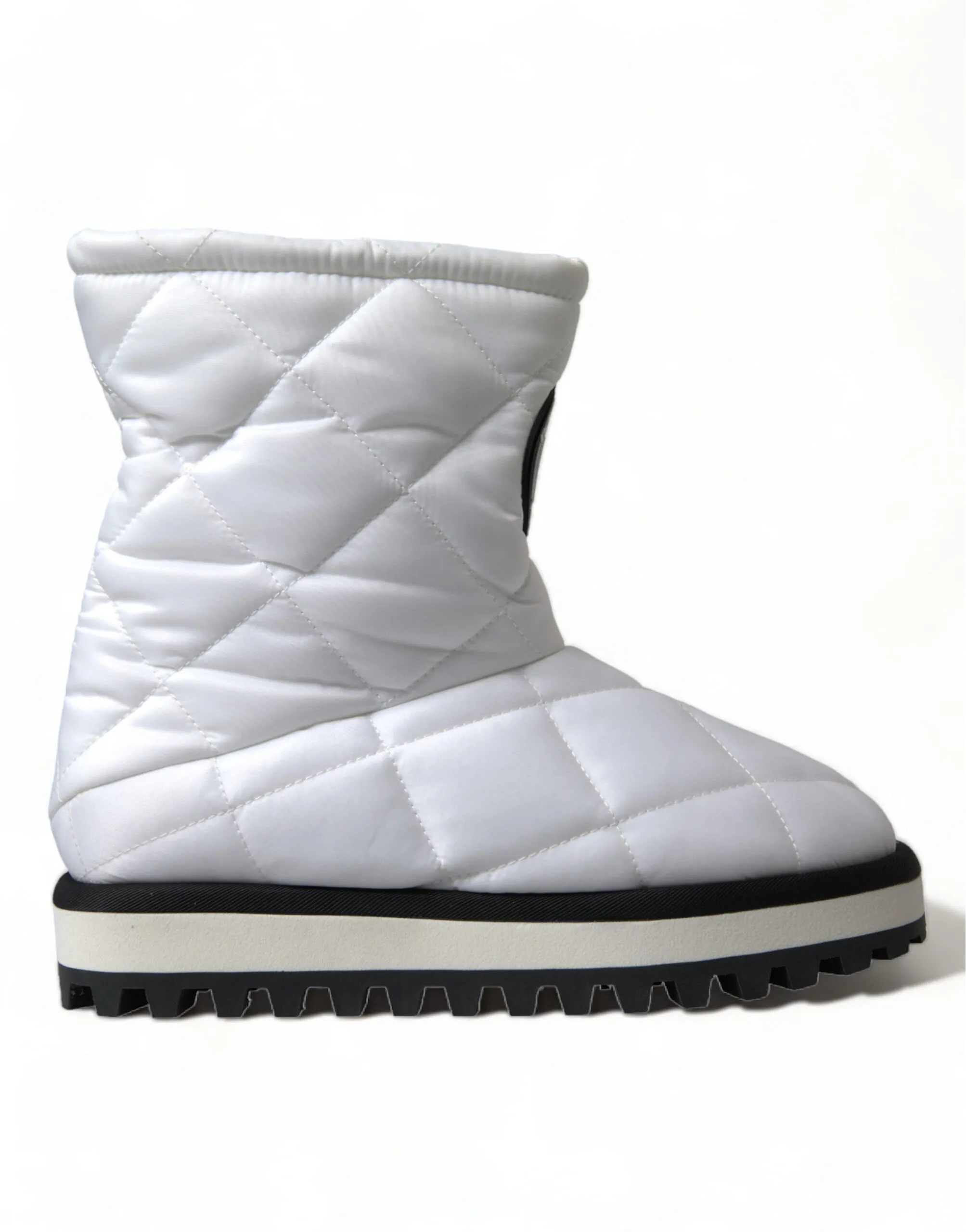 Dolce & Gabbana Women's Elegant White Quilted Mid-Calf Boots