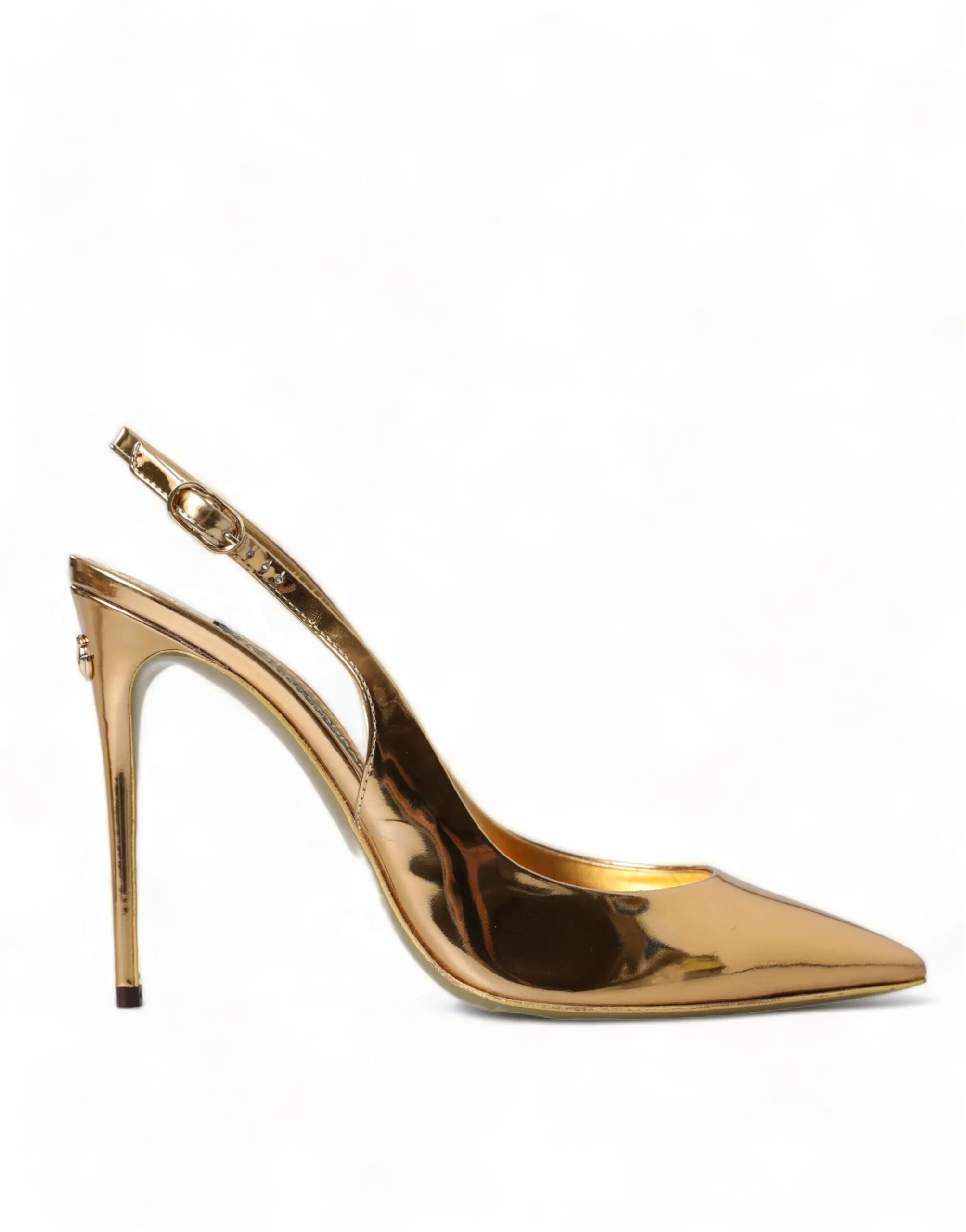 Dolce & Gabbana Women's Gilded Luxe Leather Slingback Heels