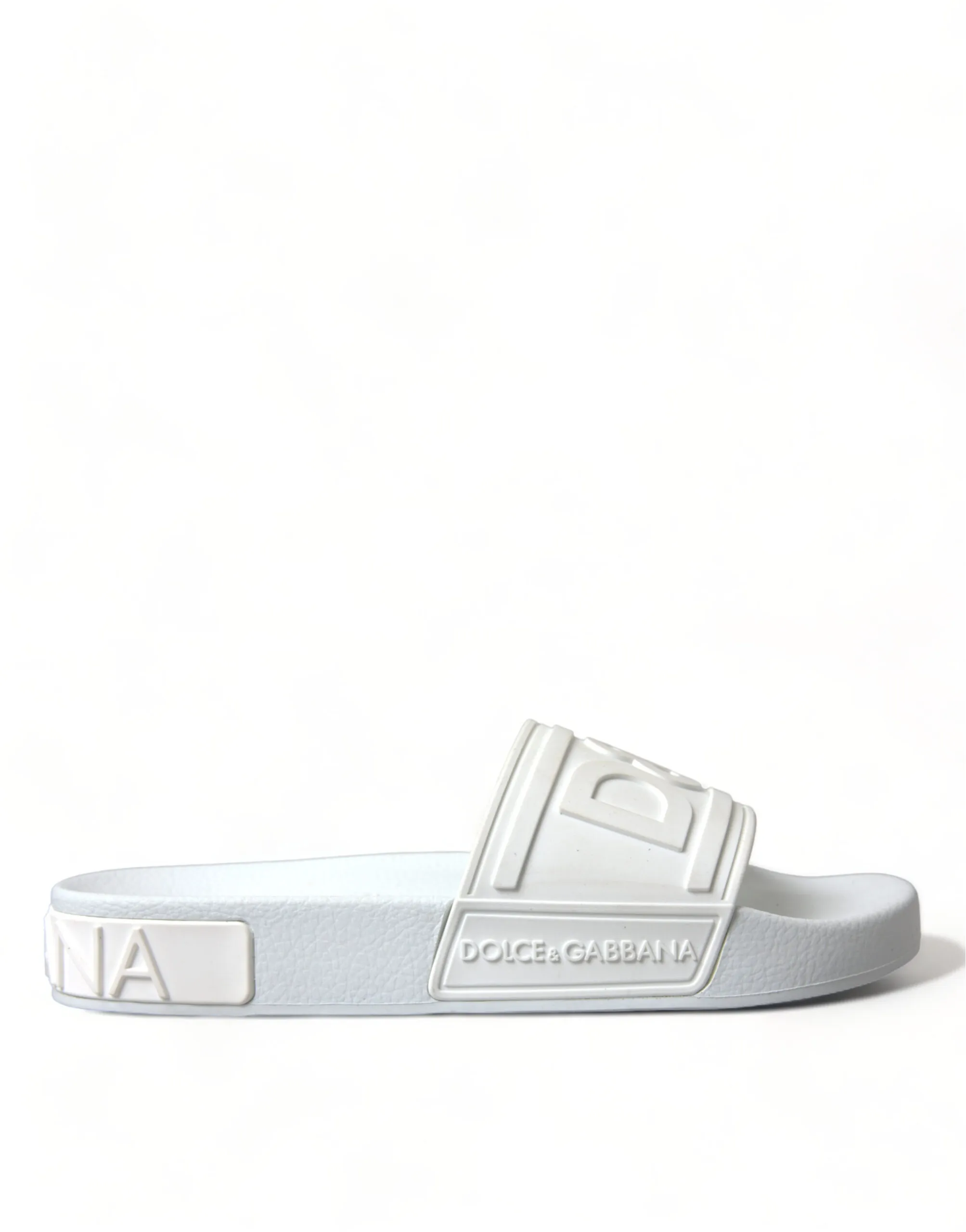 Dolce & Gabbana Women's Elegant White Logo Slides