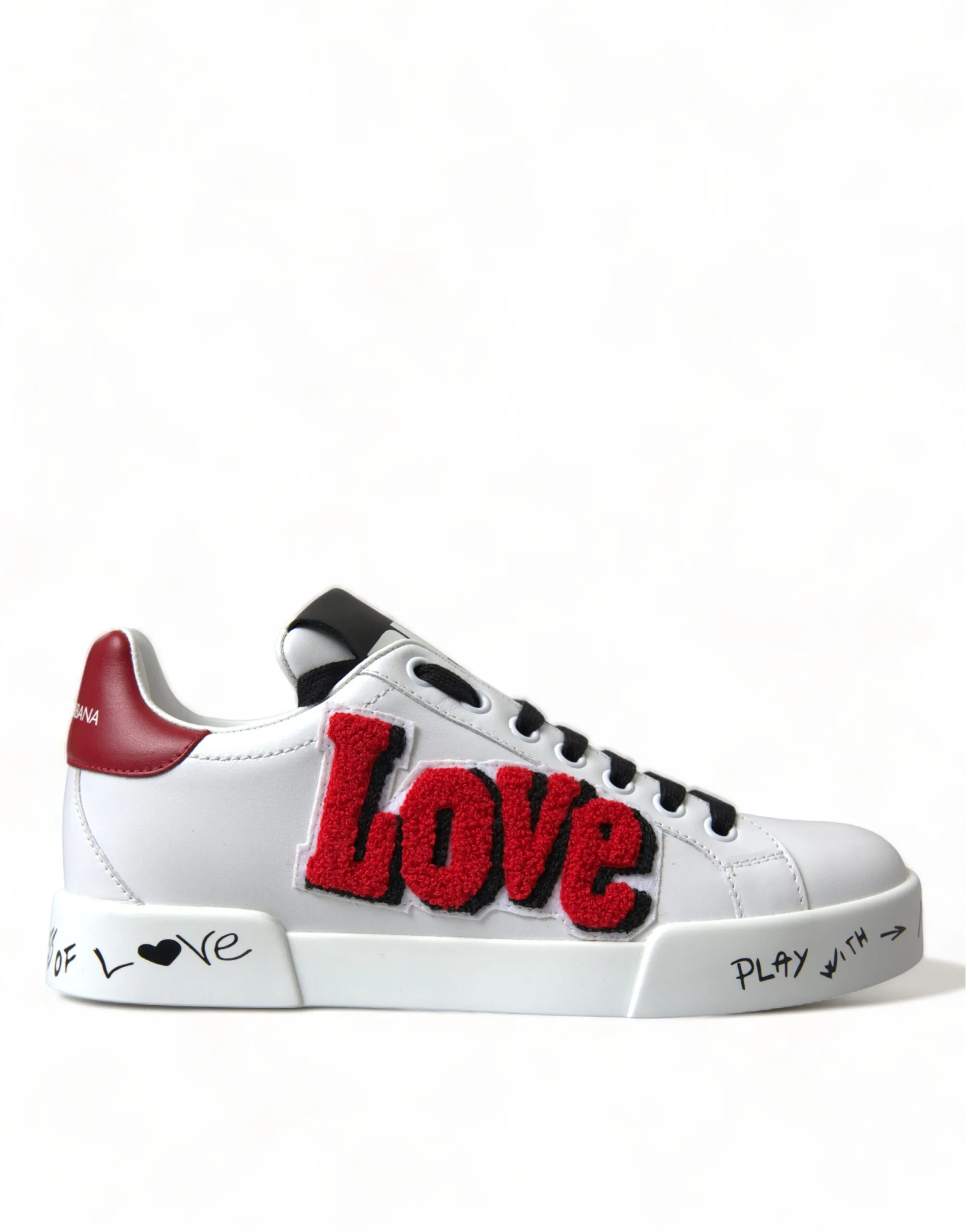 Dolce & Gabbana Women's Chic White Portofino Leather Sneakers