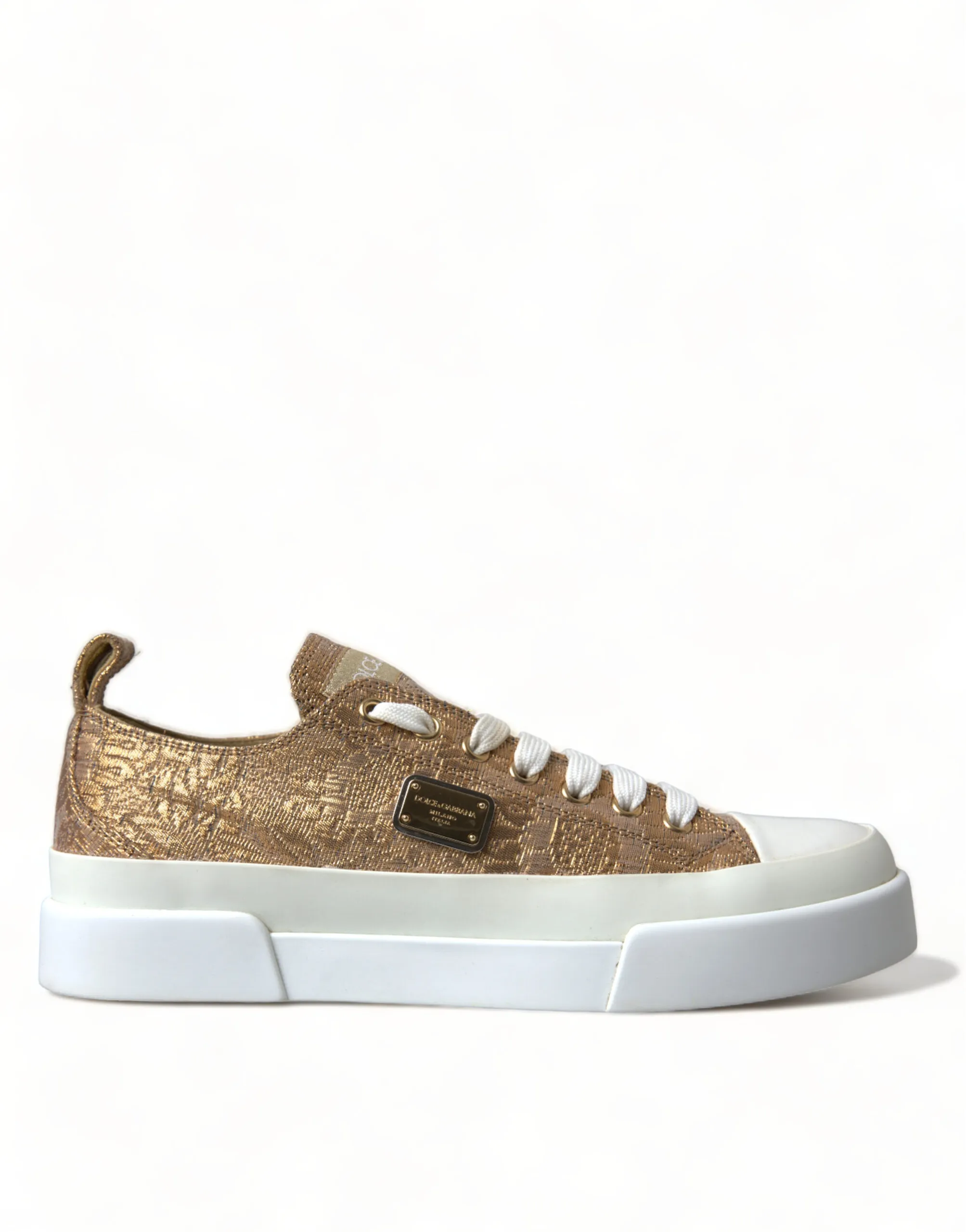 Dolce & Gabbana Women's Elegant Gold Low-Top Sneakers - Chic Comfort Footwear