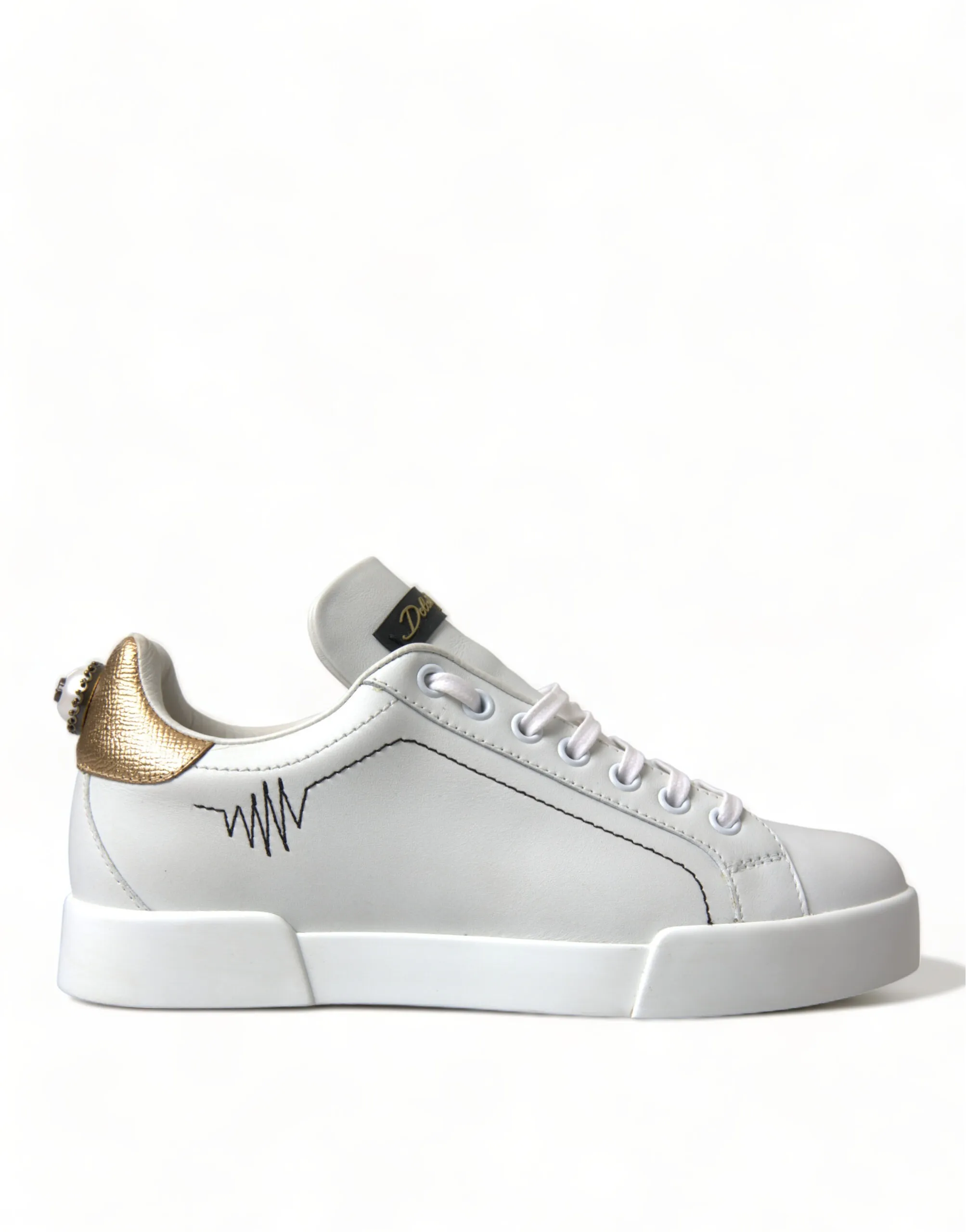 Dolce & Gabbana Women's Elegant Portofino White Leather Sneakers