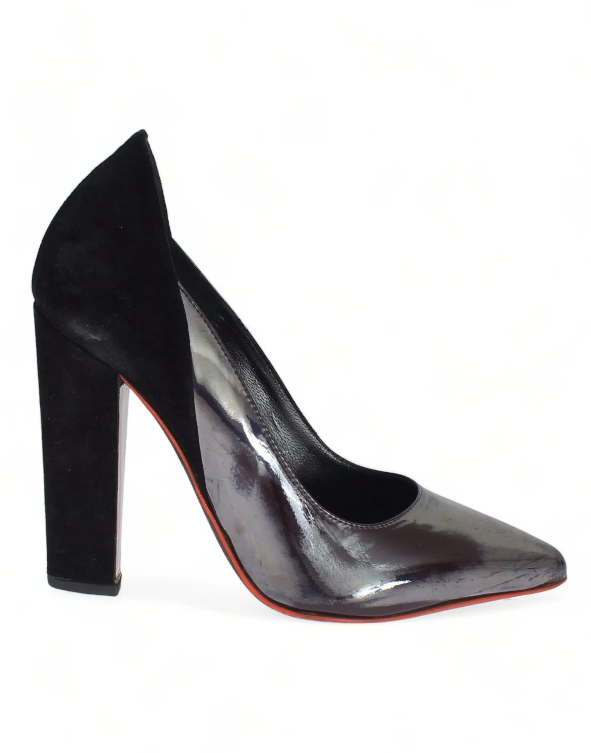 Cédric Charlier Women's Chic Metallic Gray Leather Pumps